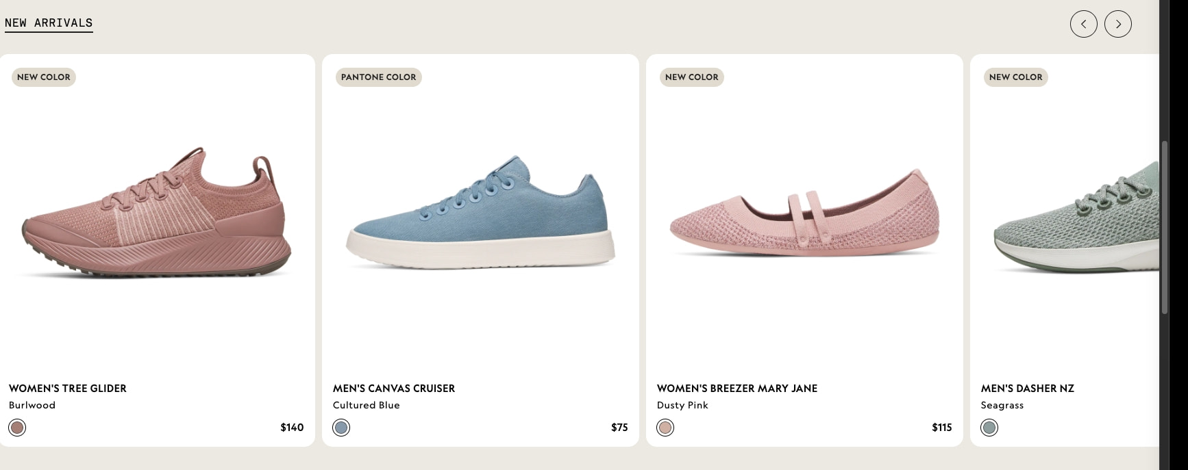 Allbirds: Comfortable, Sustainable Shoes & Apparel captured website design