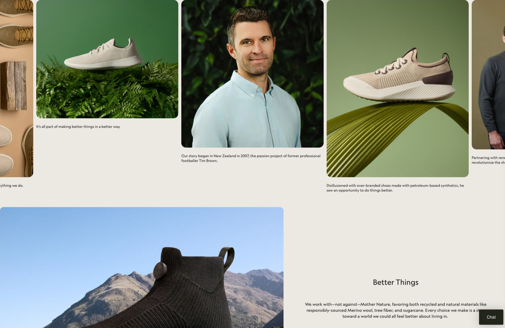 Our Story | Sustainable Shoes & Apparel | Allbirds captured website design