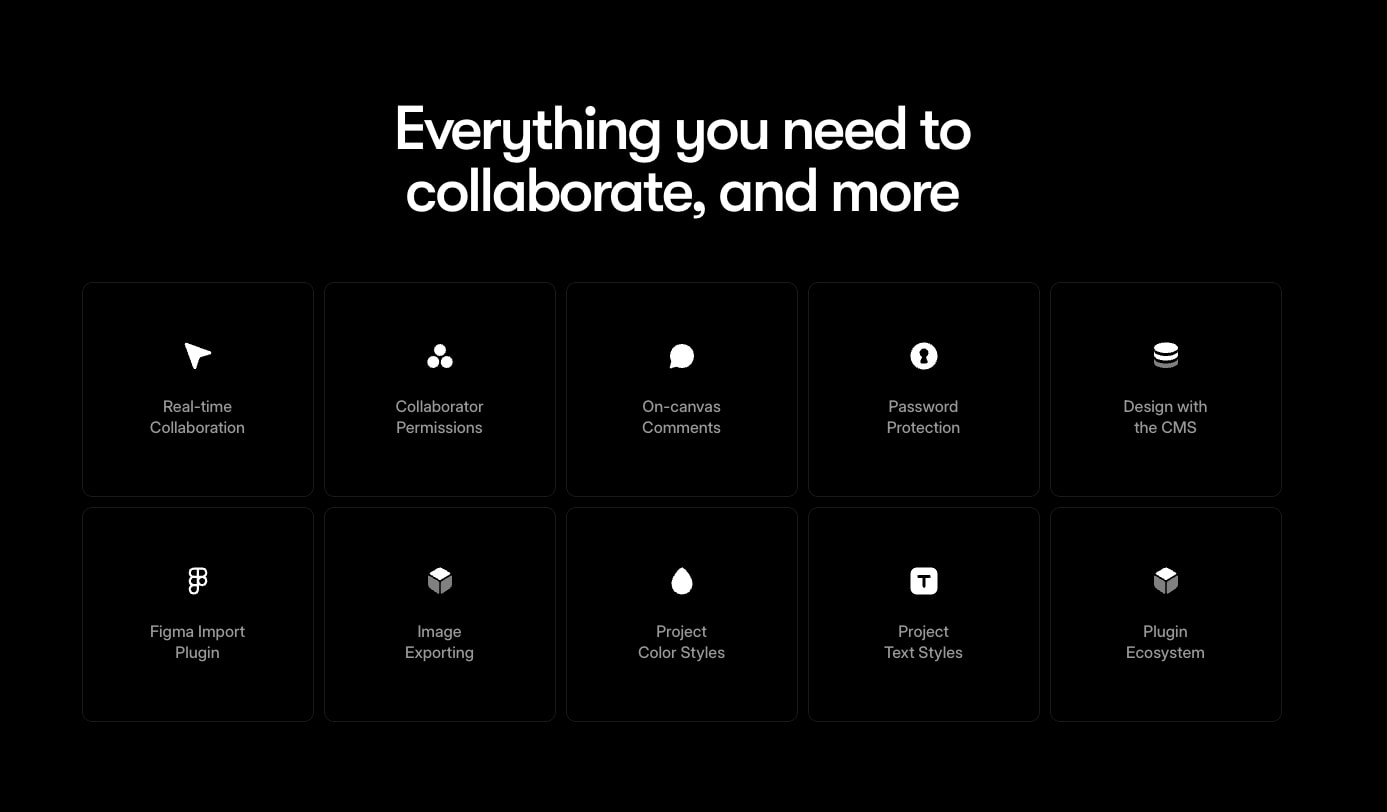 Web Design Tools in Framer captured website design