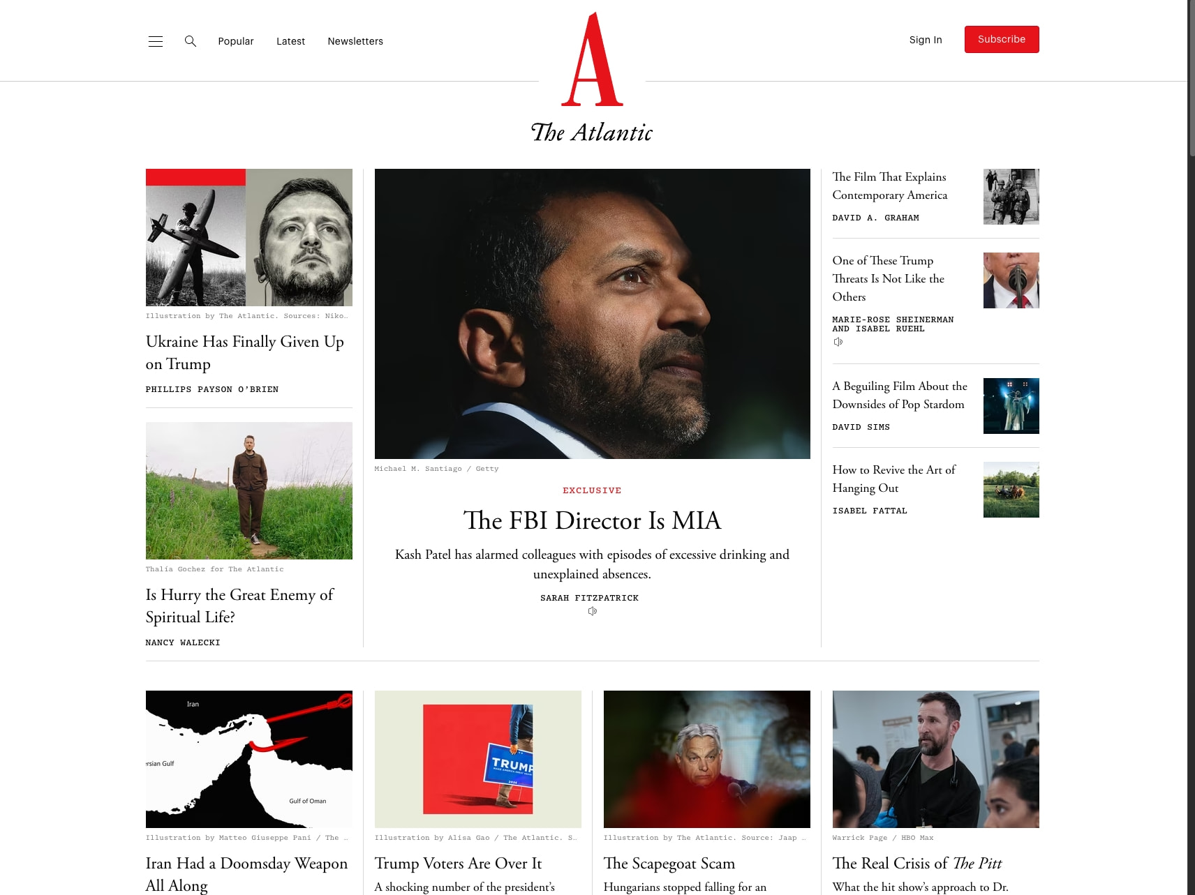 World Edition - The Atlantic captured website design
