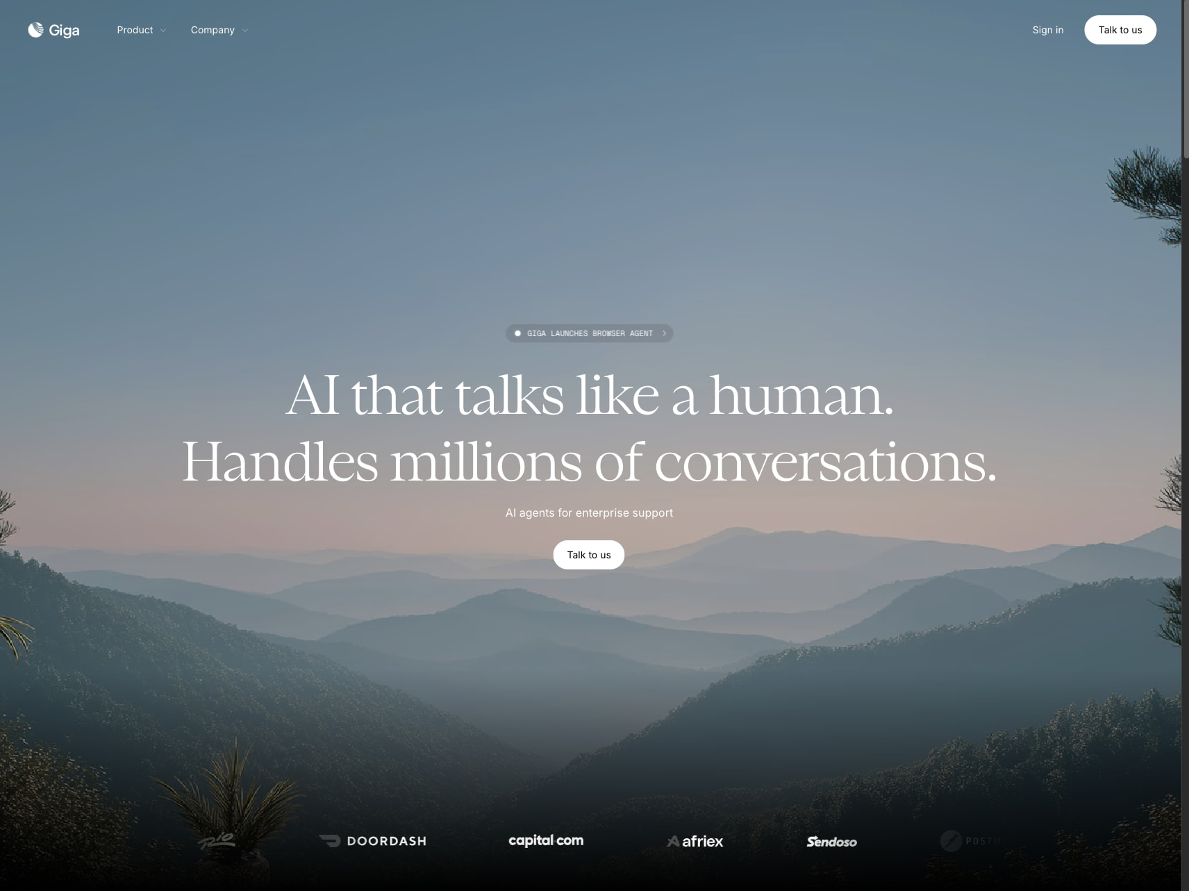 Giga captured website design