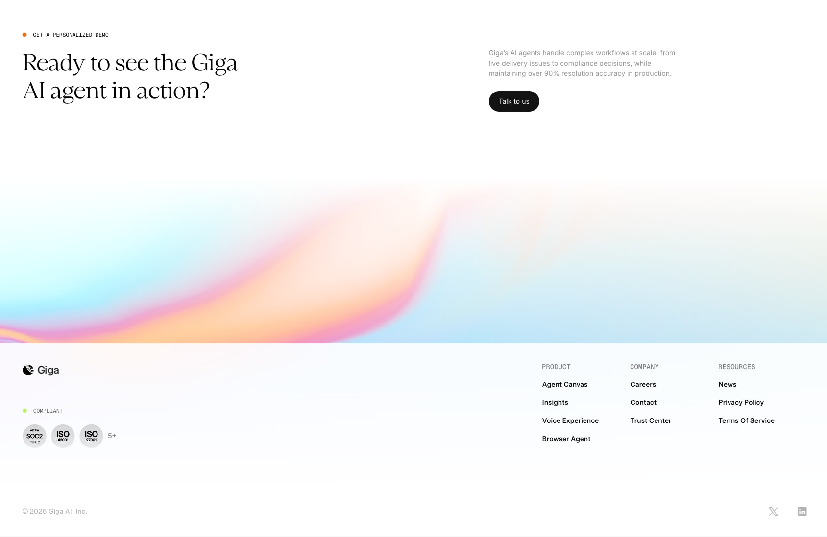 Giga captured website design