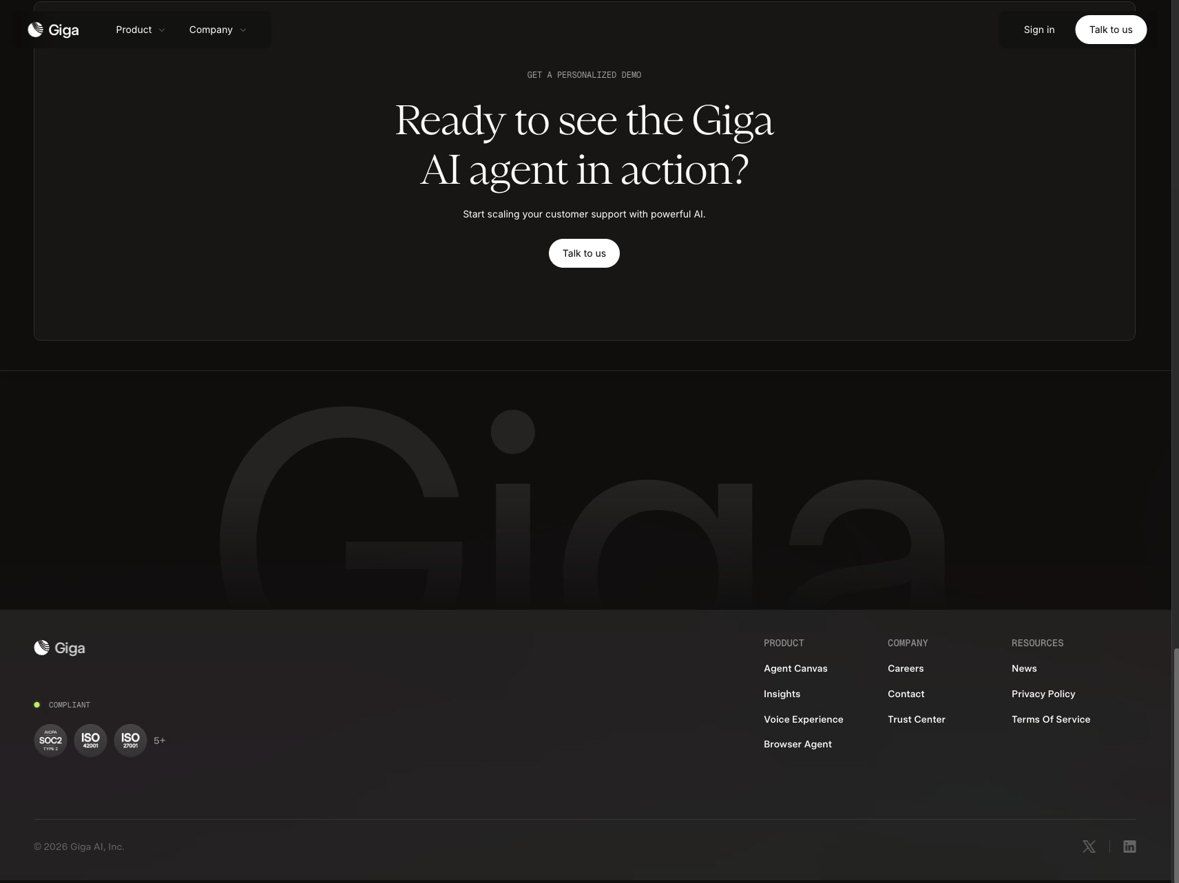 Agent Canvas - Giga captured website design