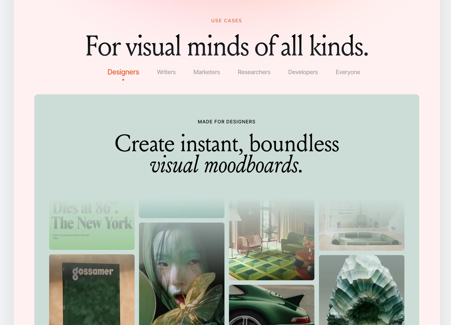mymind is the extension for your mind. captured website design