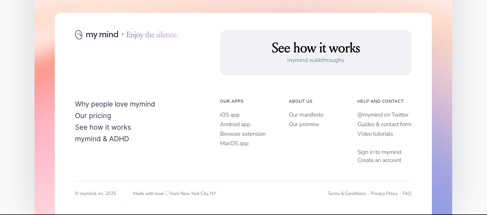 mymind is the extension for your mind. captured website design