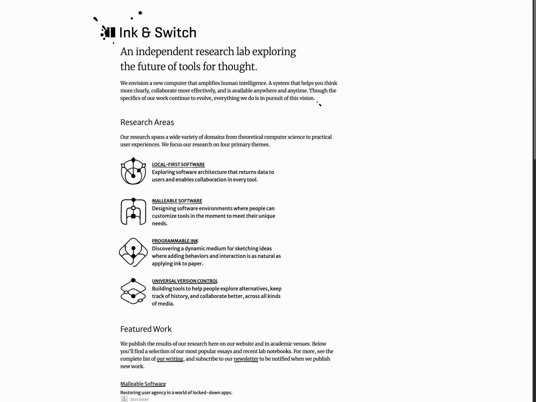 Ink & Switch captured website design