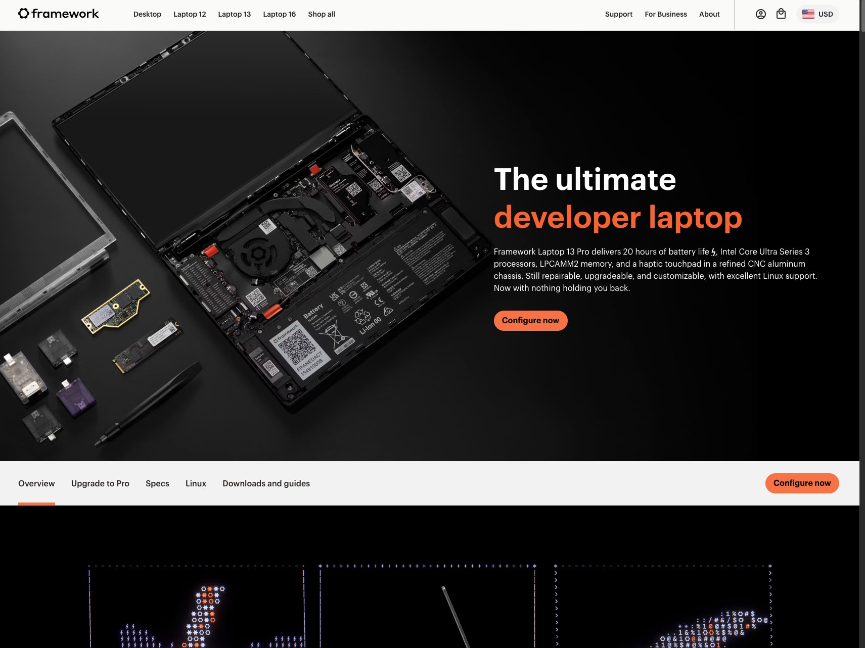 Framework | Framework Laptop 13 Pro: Intel Core Ultra 3 & LPCAMM2 captured website design