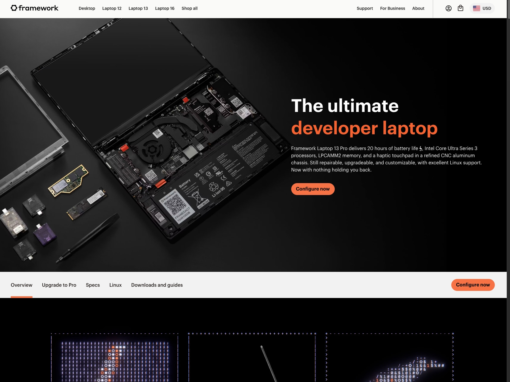 Framework | Framework Laptop 13 Pro: Intel Core Ultra 3 & LPCAMM2 captured website design