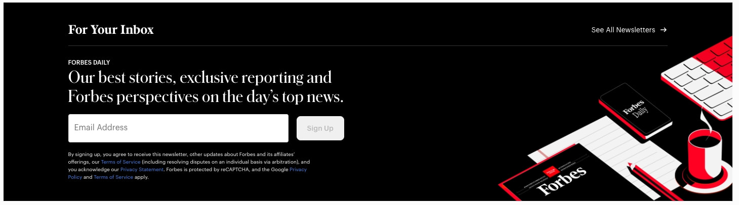 Forbes captured website design