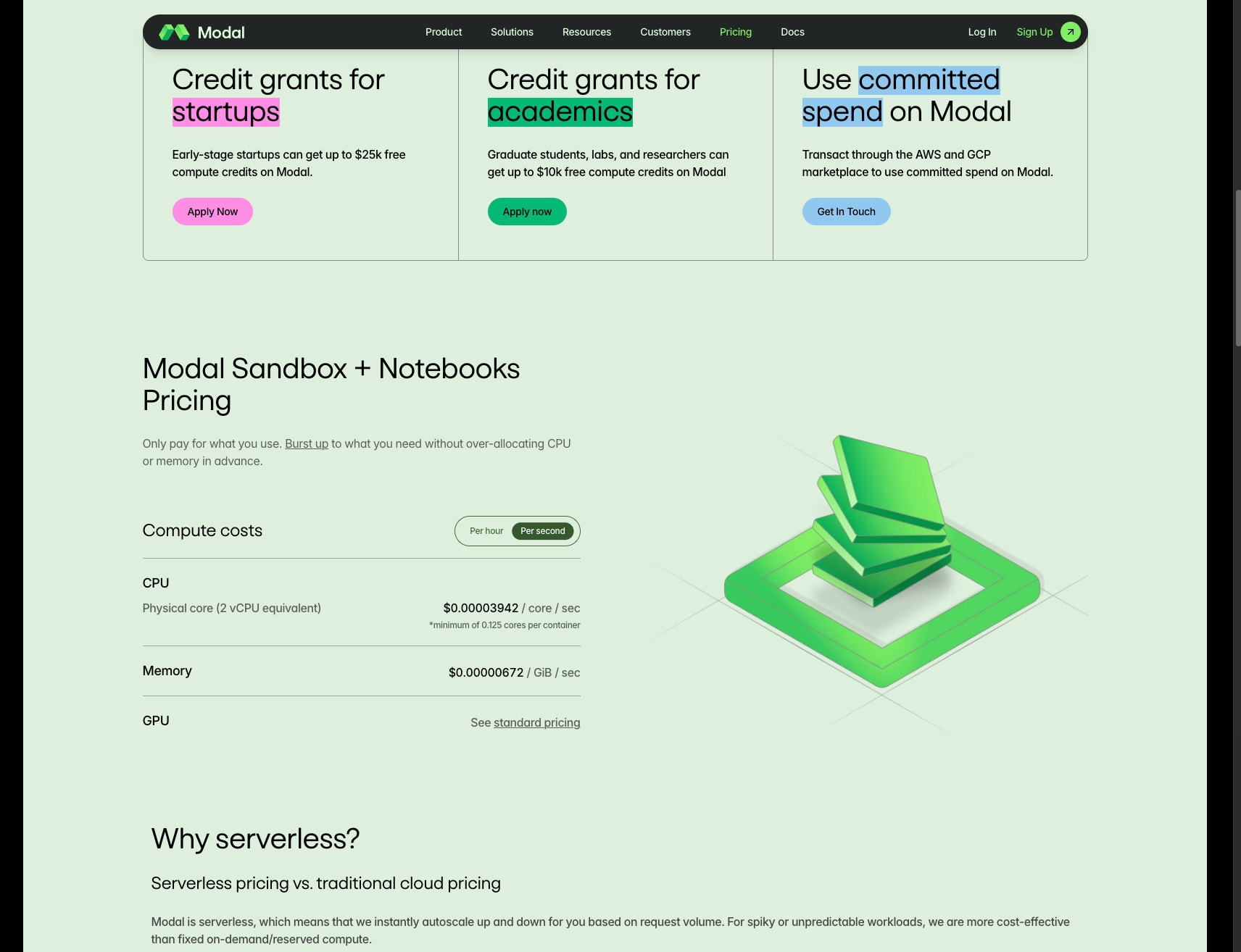 Plan Pricing | Modal captured website design