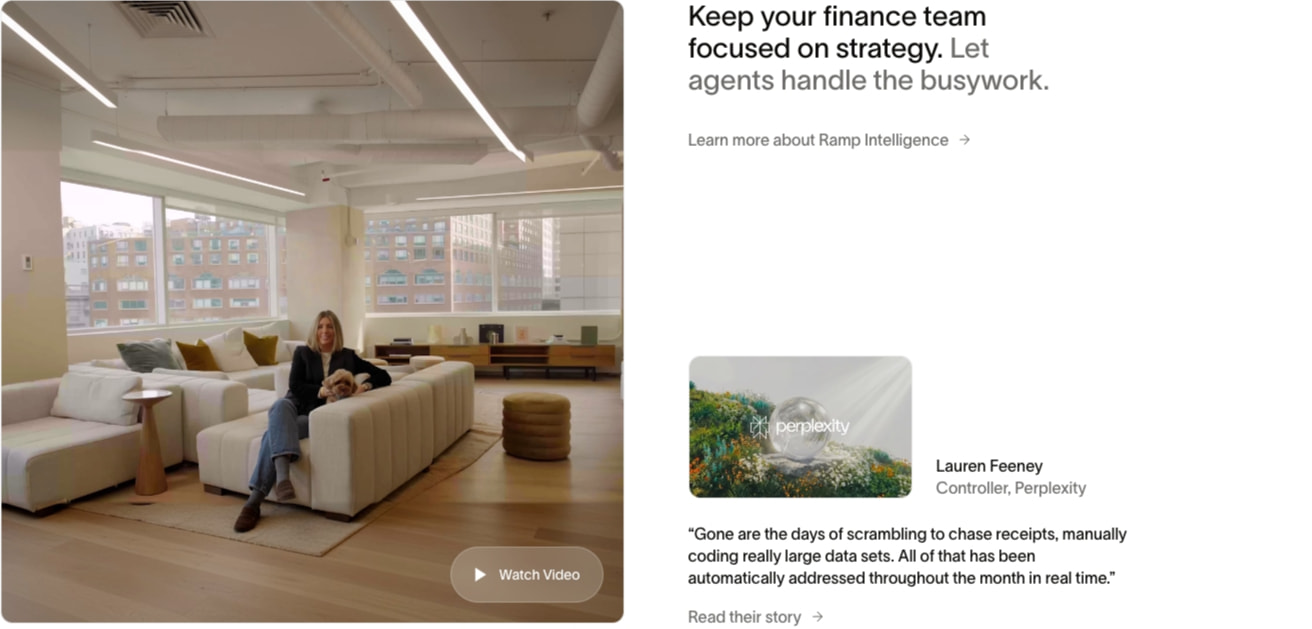 Spend Management, Corporate Cards & Accounts Payable Solutions | Ramp captured website design