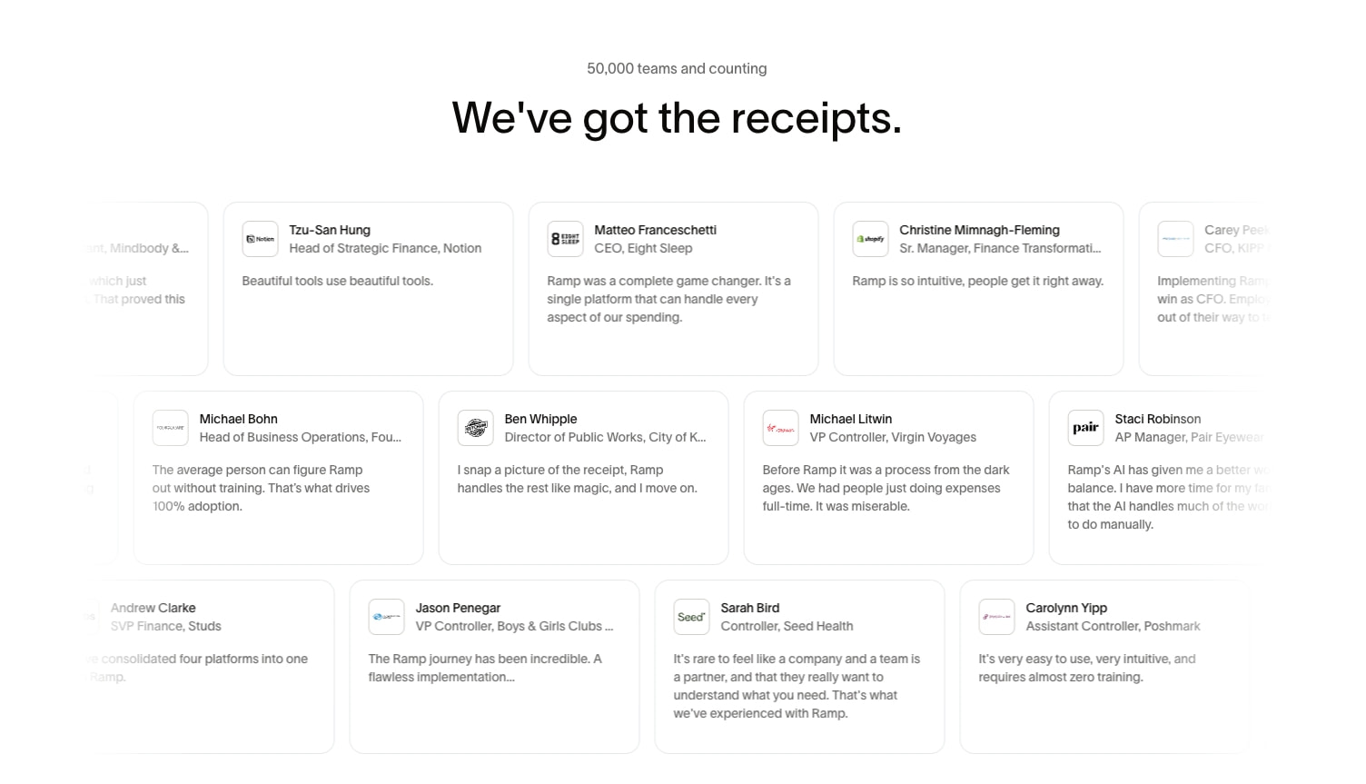 Spend Management, Corporate Cards & Accounts Payable Solutions | Ramp captured website design