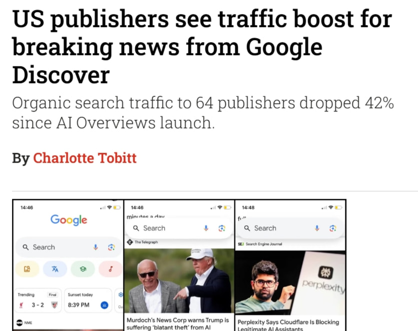 Breaking news Google referrals doubled to US publishers in a year - Press Gazette captured website design