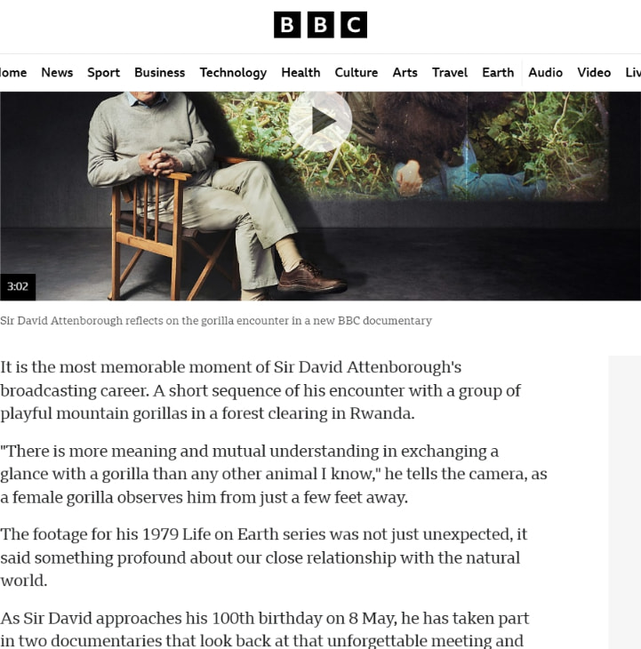 When Attenborough met the gorillas - the story behind his iconic TV moment captured website design