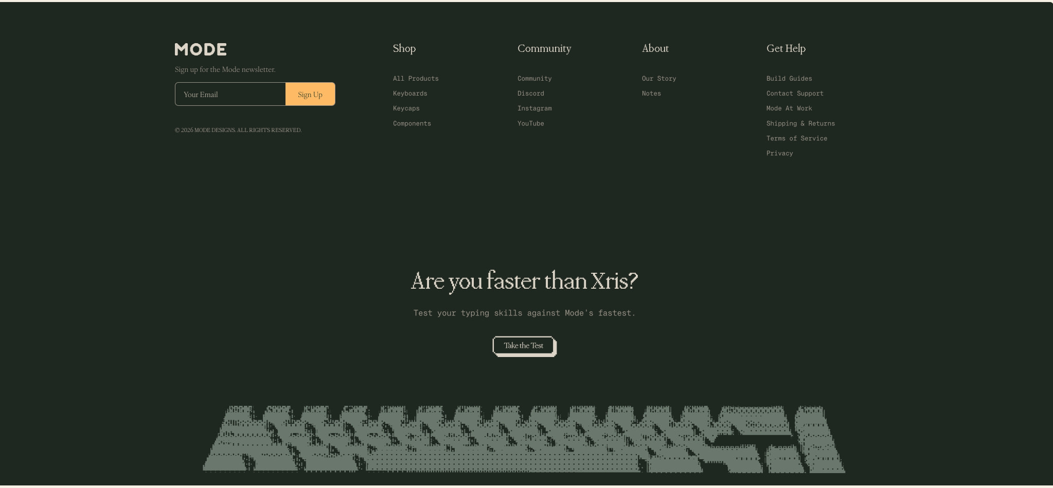 Mode Designs | Makers of mechanical keyboards captured website design