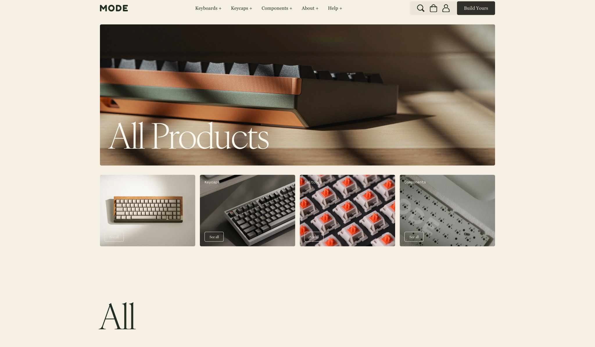 All – Mode Designs captured website design