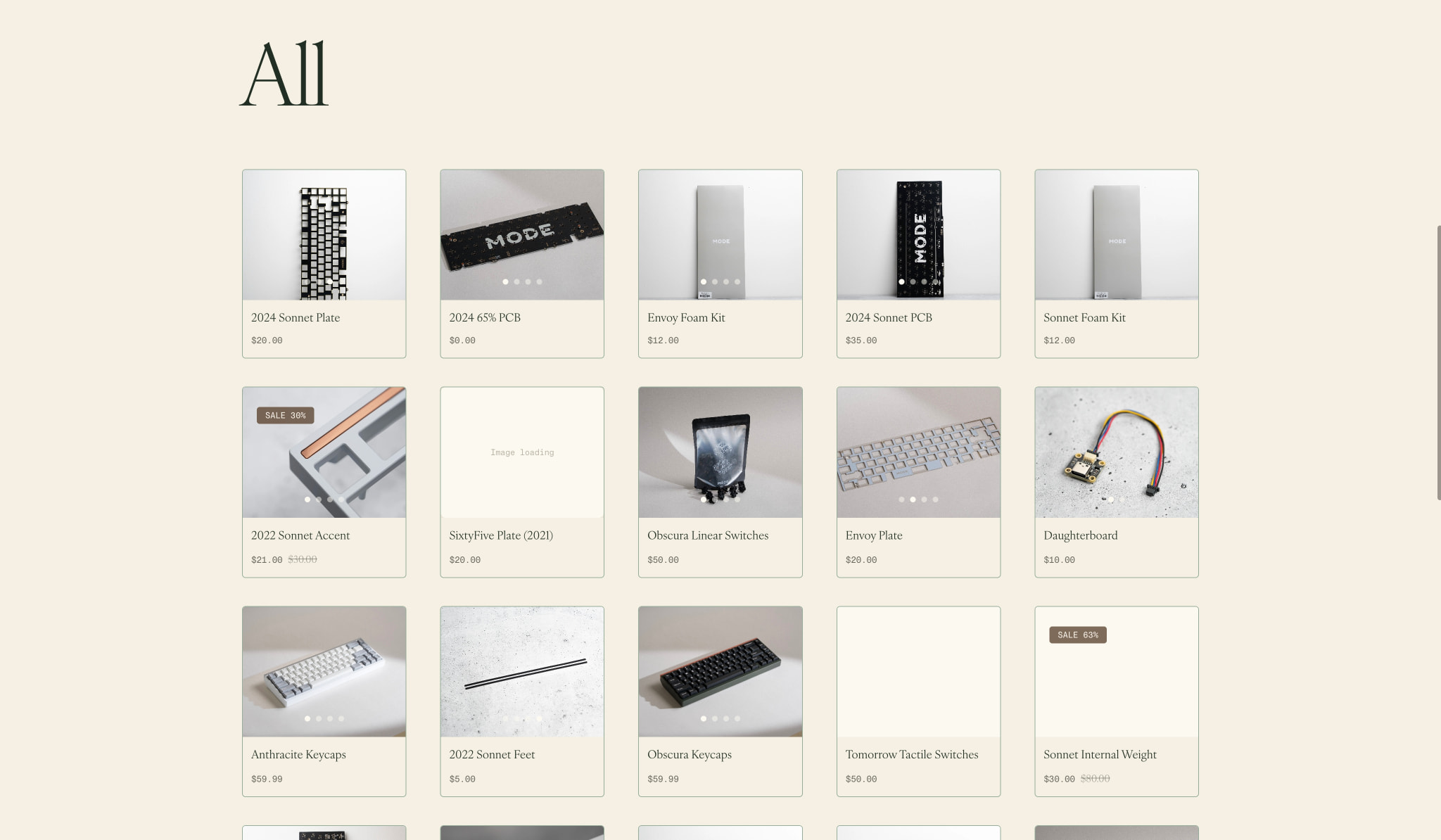 All – Mode Designs captured website design