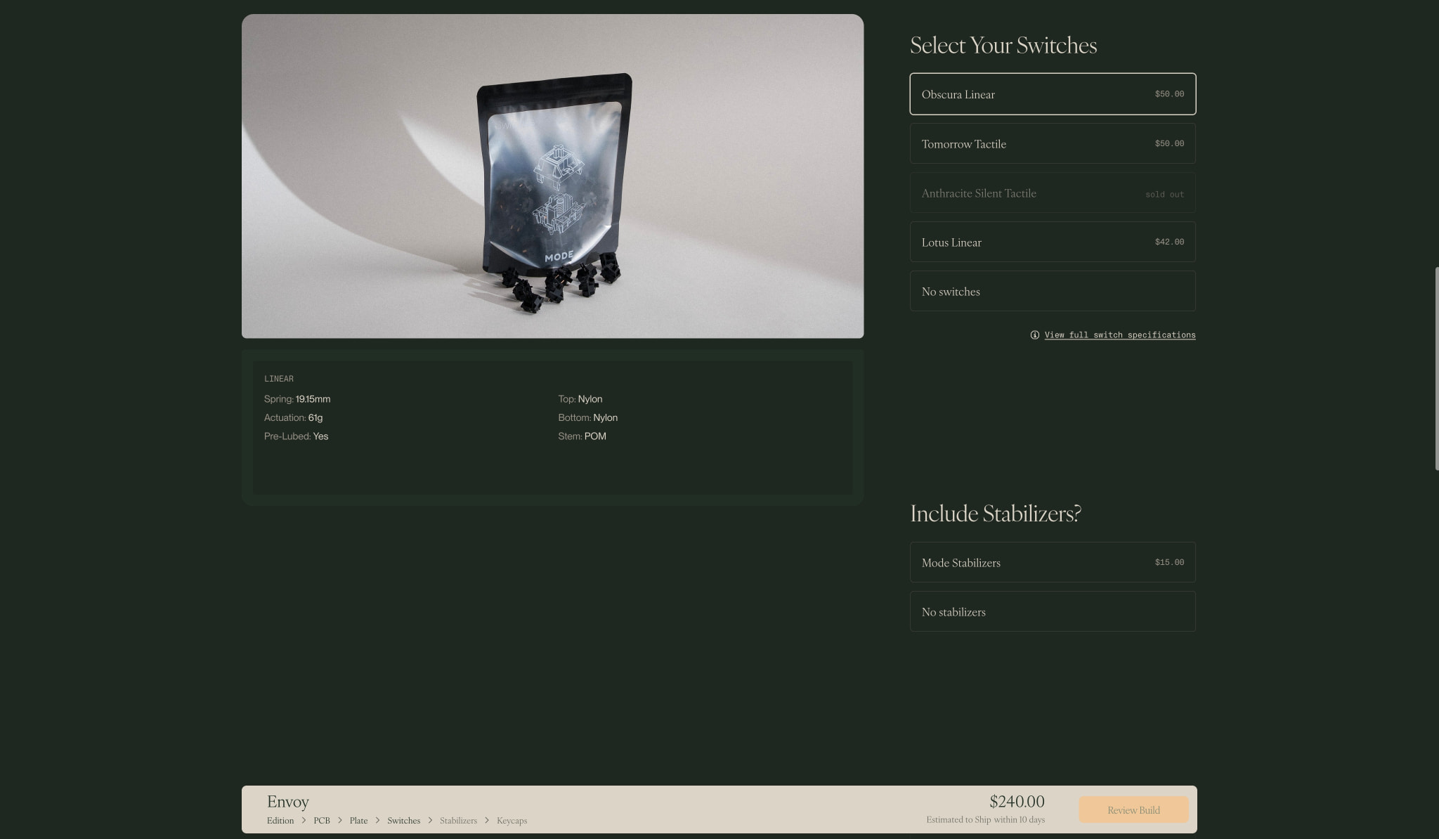 Configure Your Envoy — 65% Mechanical Keyboard – Mode Designs captured website design