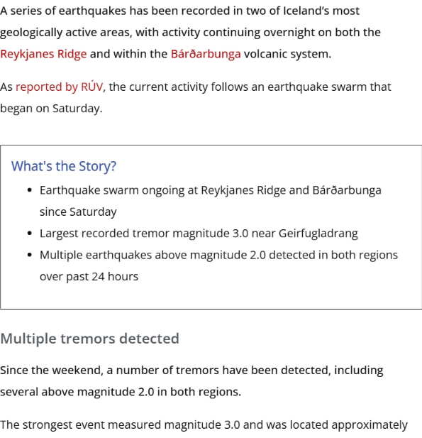 Earthquake Swarm Continues in Iceland’s Active Volcanic Zones captured website design