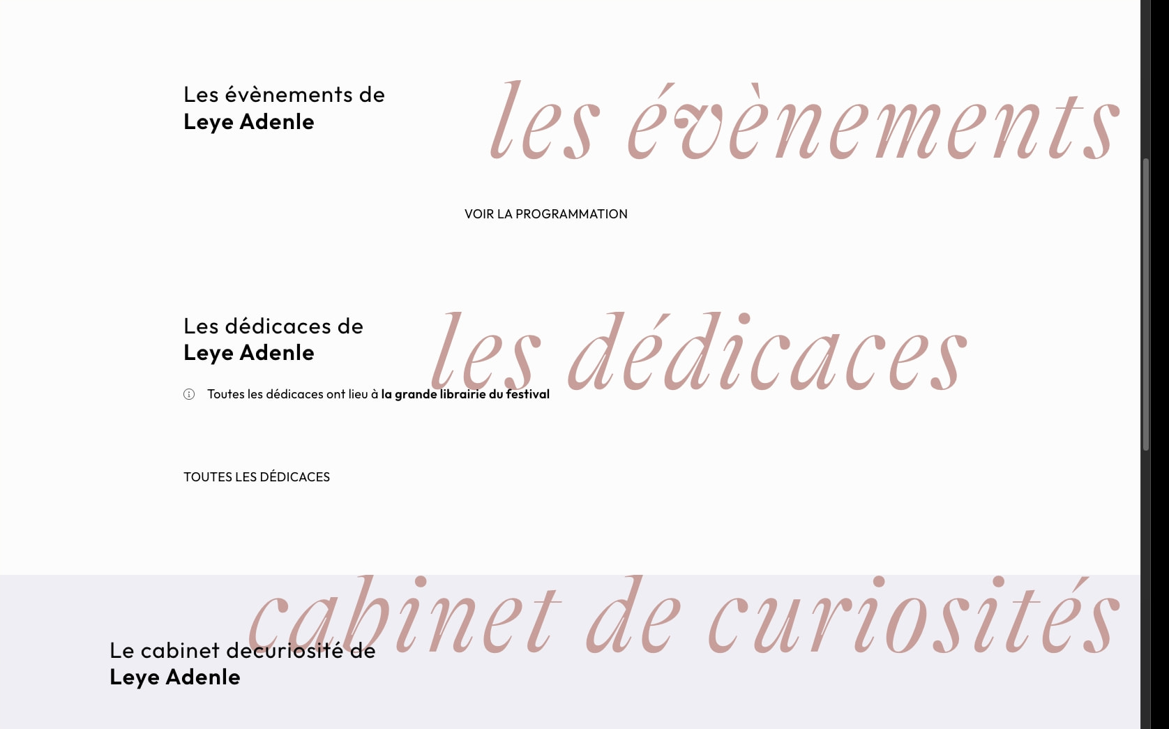 Leye Adenle - Atlantide captured website design