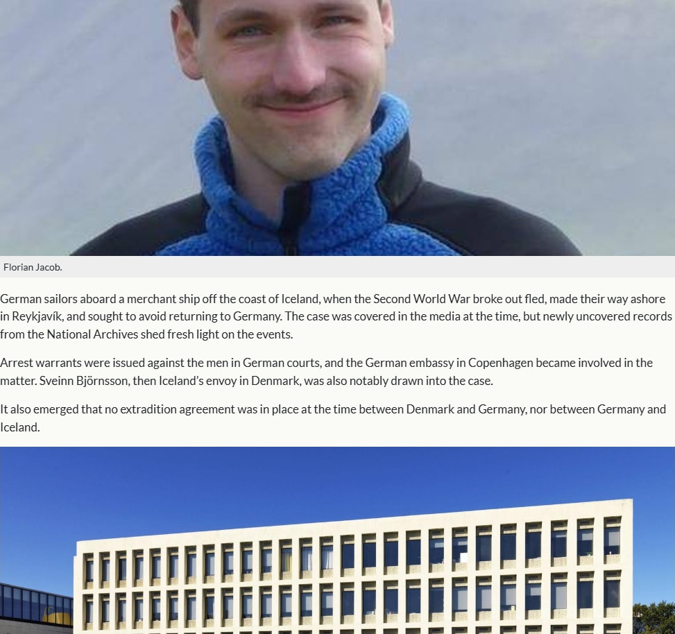 Records shed new light on German sailors who escaped to Iceland - Iceland Monitor captured website design