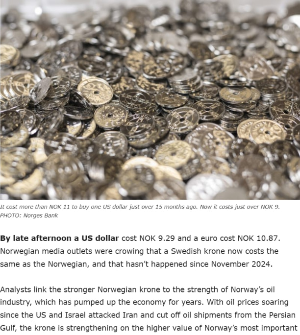Norway’s krone gains strength | Norway's News in English — www.newsinenglish.no captured website design