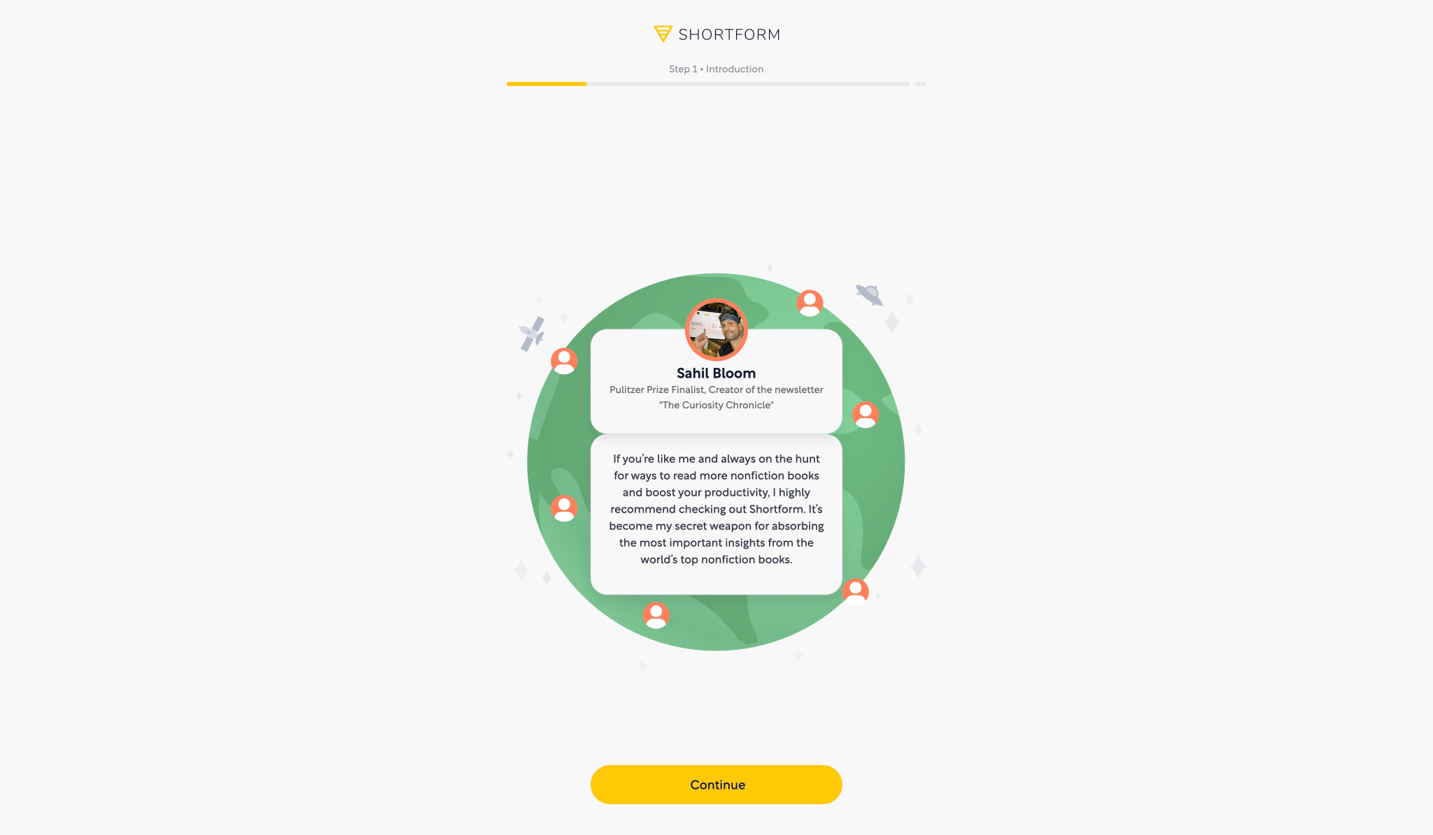 Shortform | Onboarding captured website design