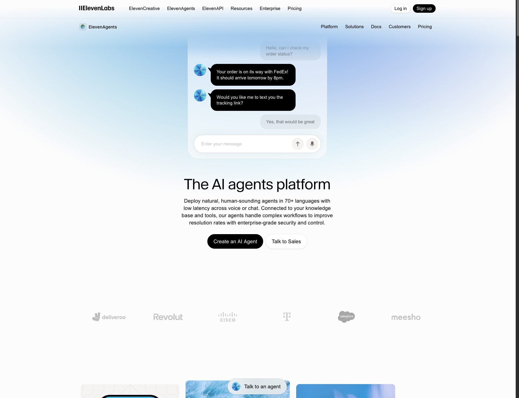 Deploy AI Agents in Minutes, Not Months | Chat & Voice captured website design