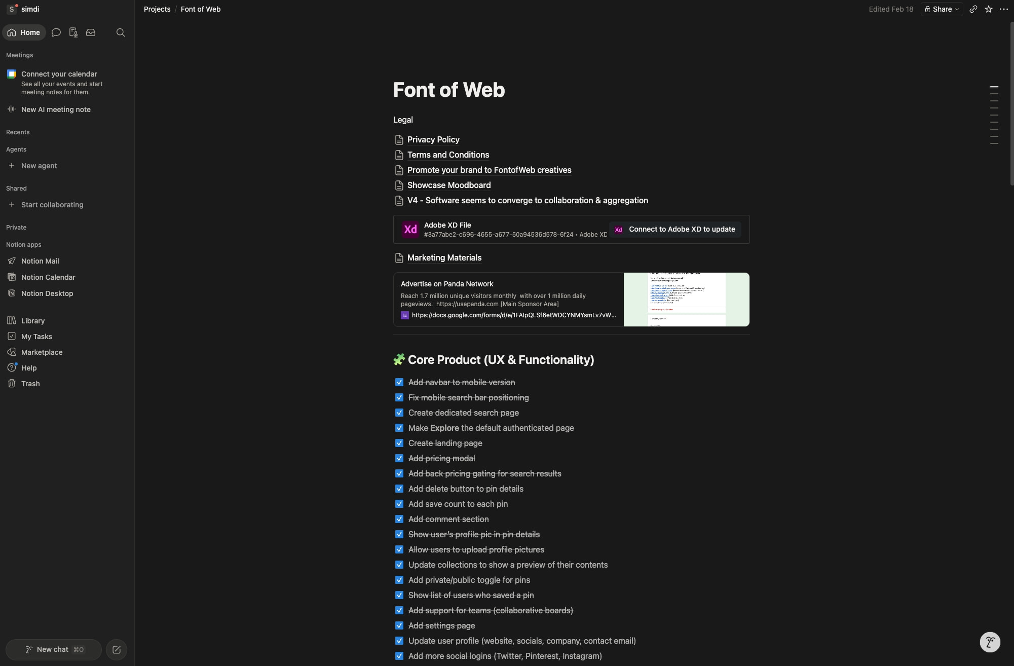 Font of Web | Notion captured website design