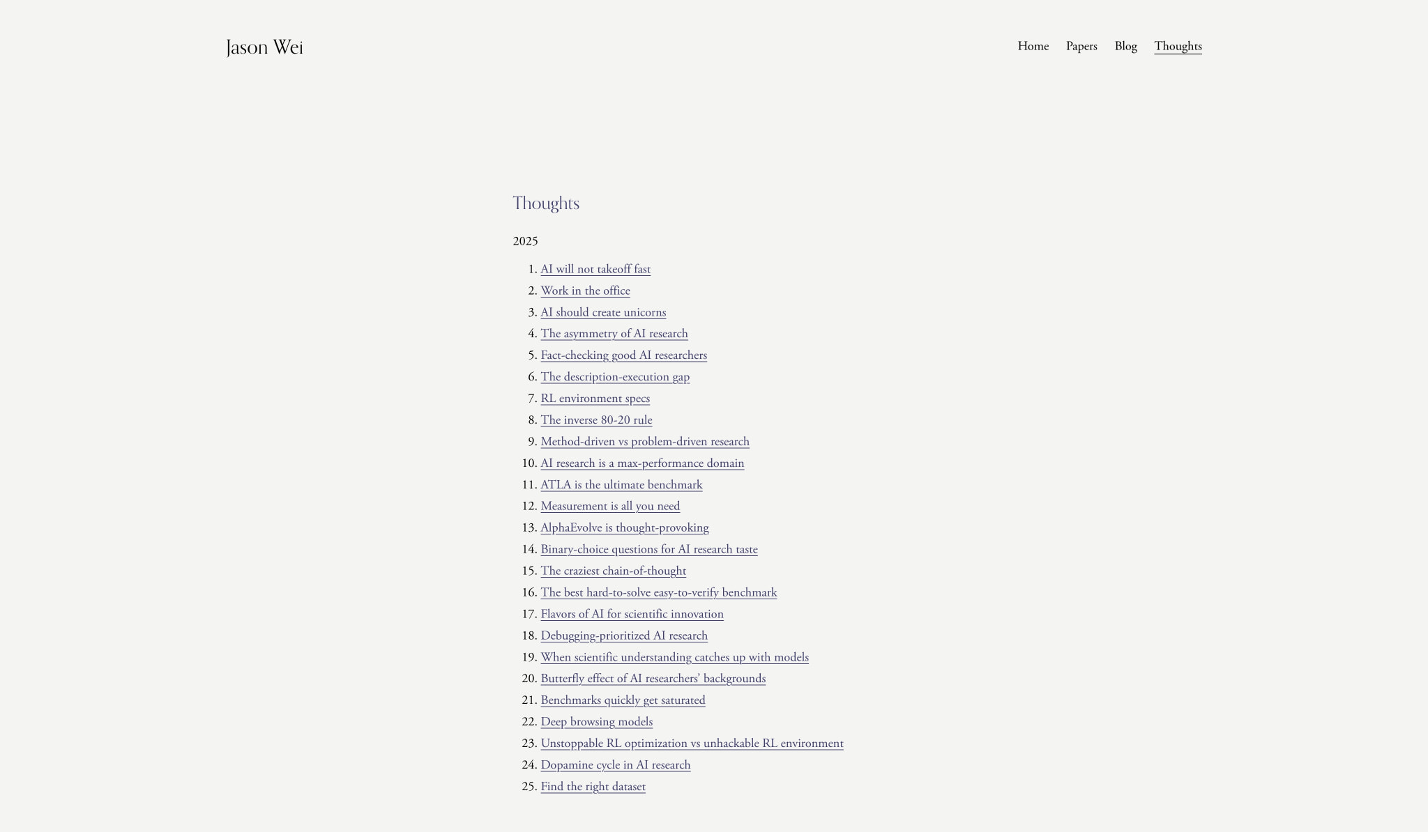 Thoughts — Jason Wei captured website design