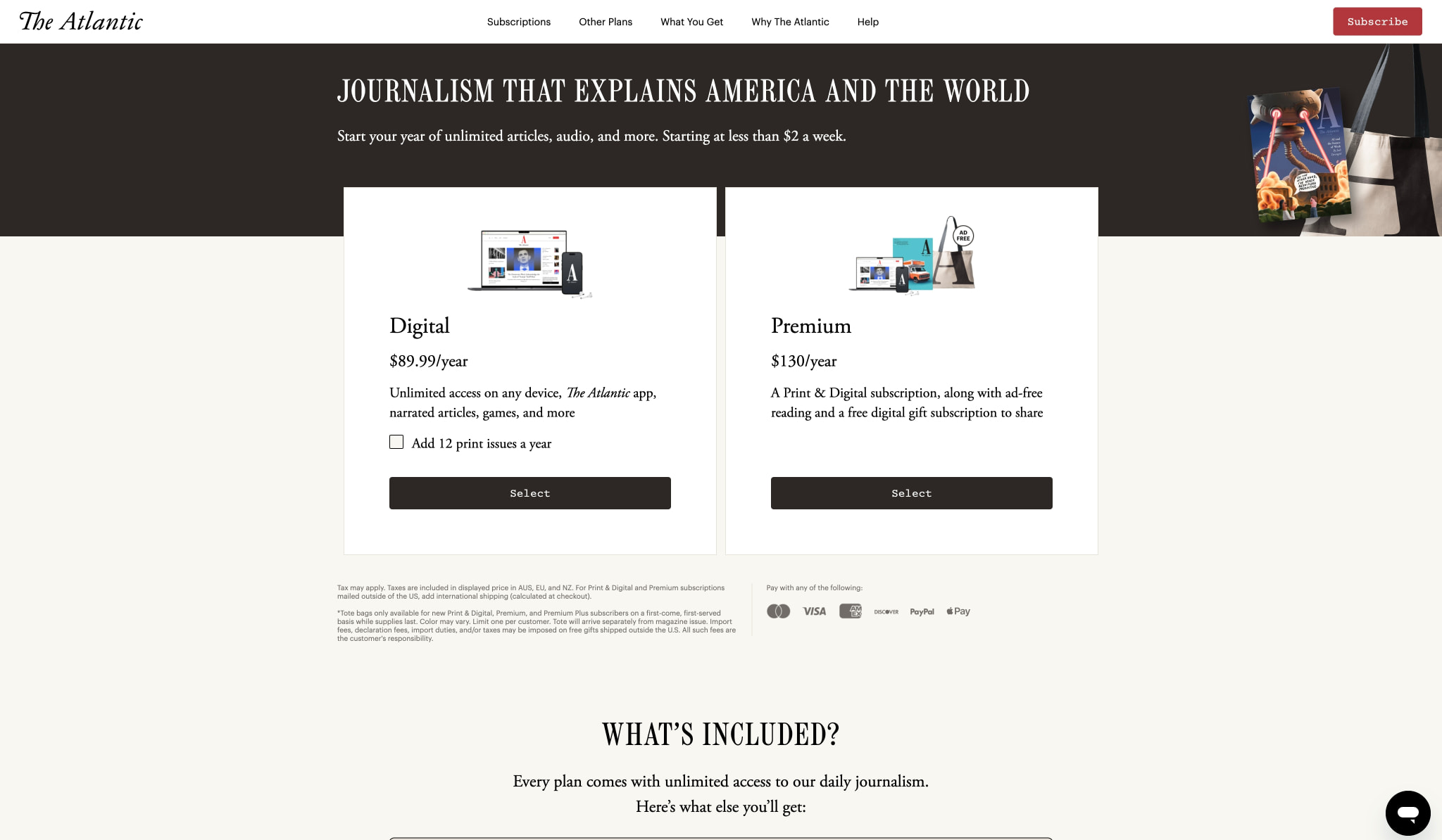 The Atlantic Magazine & Digital Subscriptions - The Atlantic captured website design