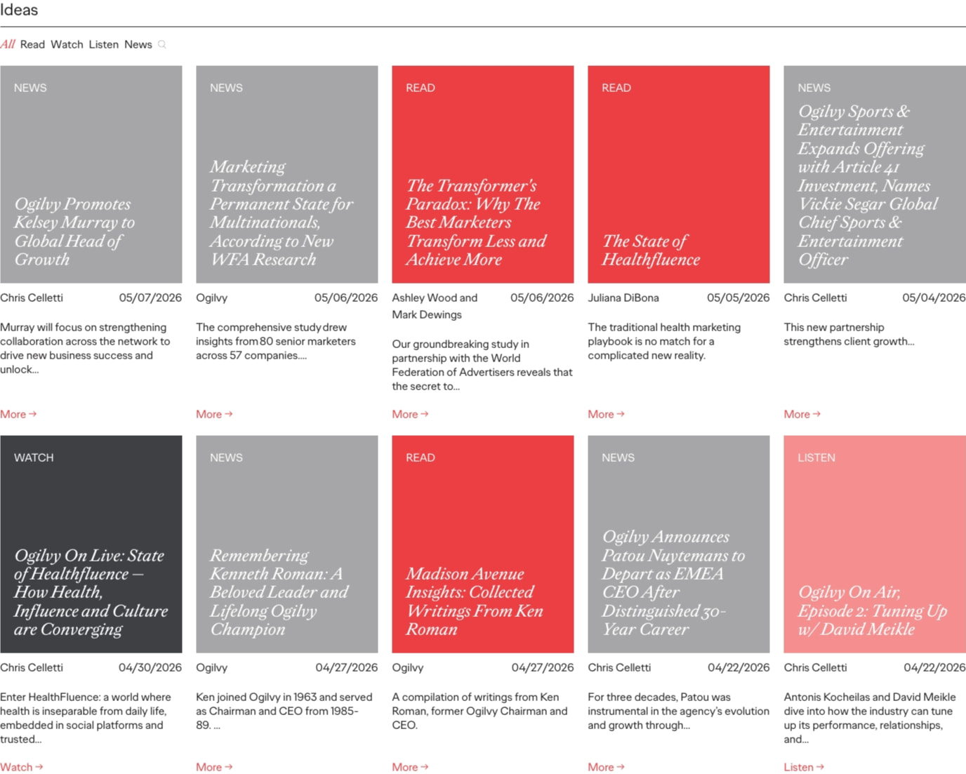 About | Ogilvy captured website design