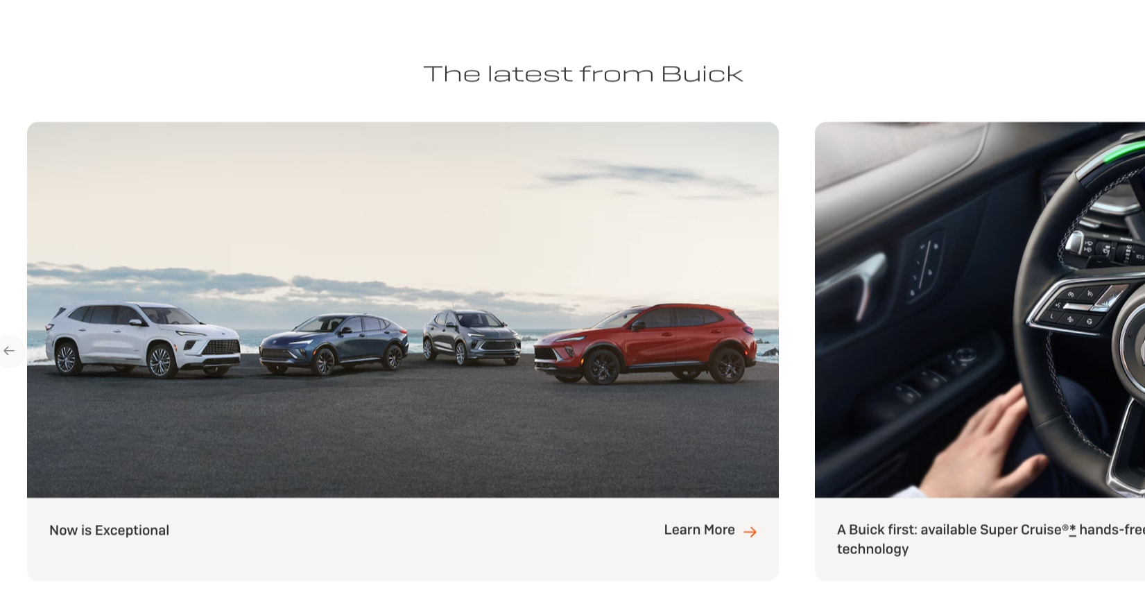 Explore Compact, Small, Mid-Size SUVs and Crossovers | Buick captured website design