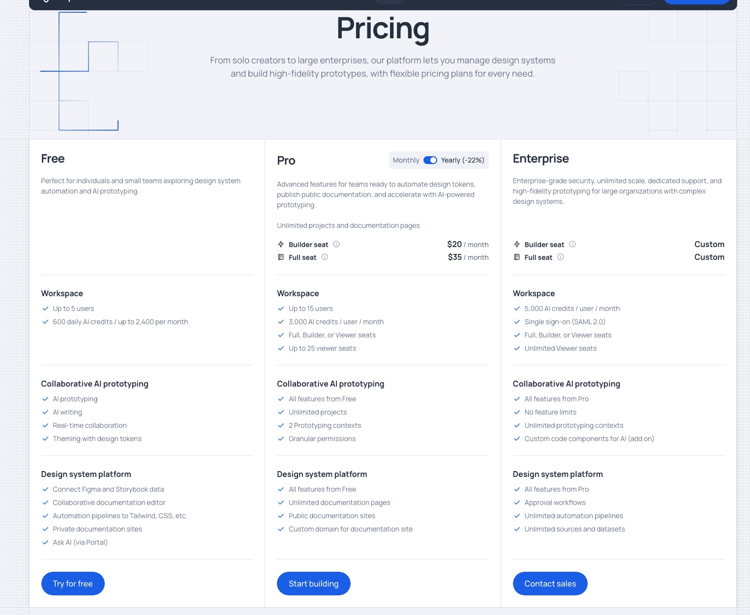 Pricing | Supernova.io captured website design