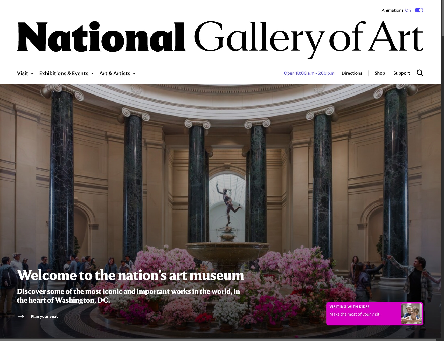 National Gallery of Art captured website design