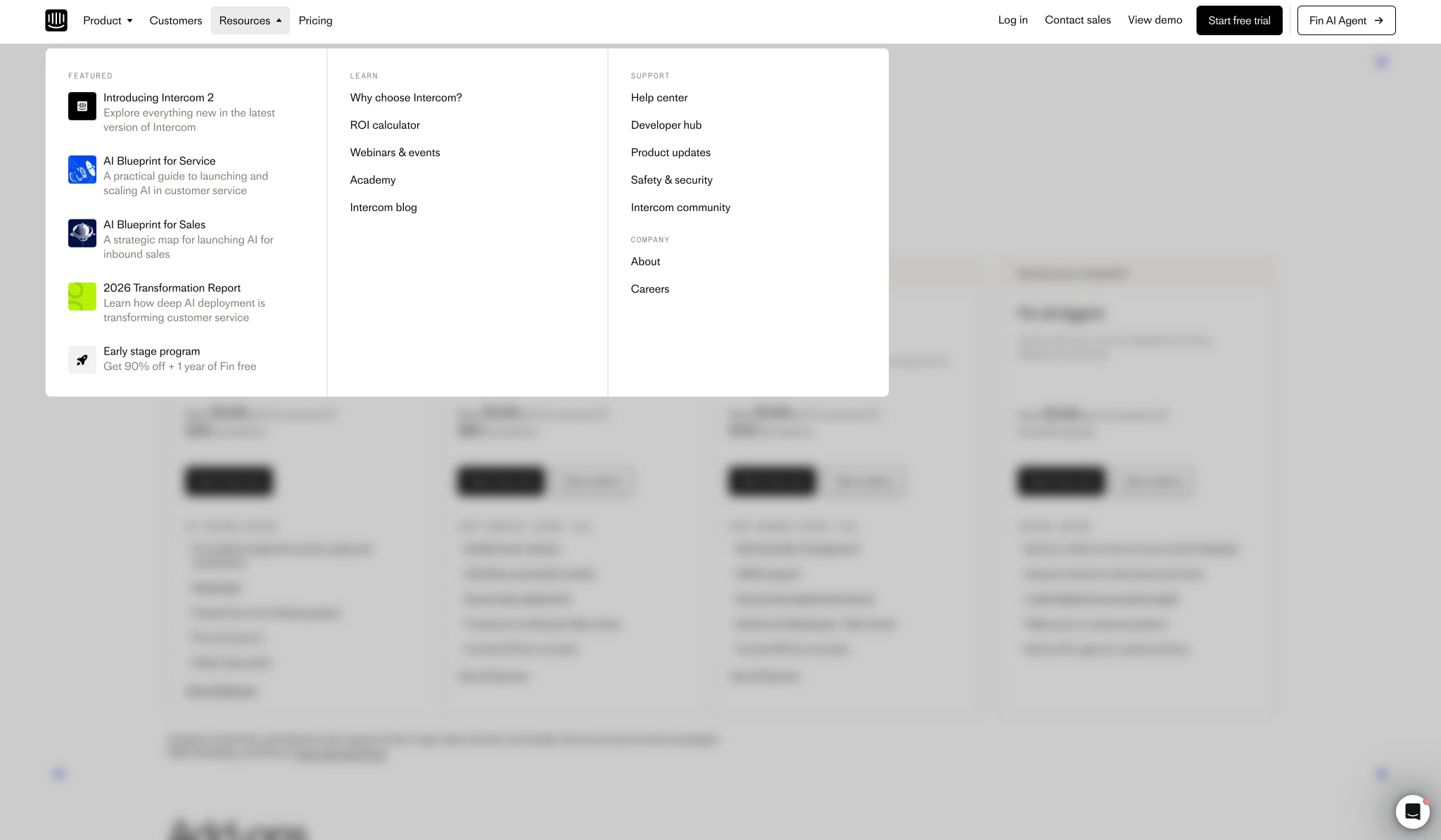 Intercom Pricing | Plans for every team size captured website design