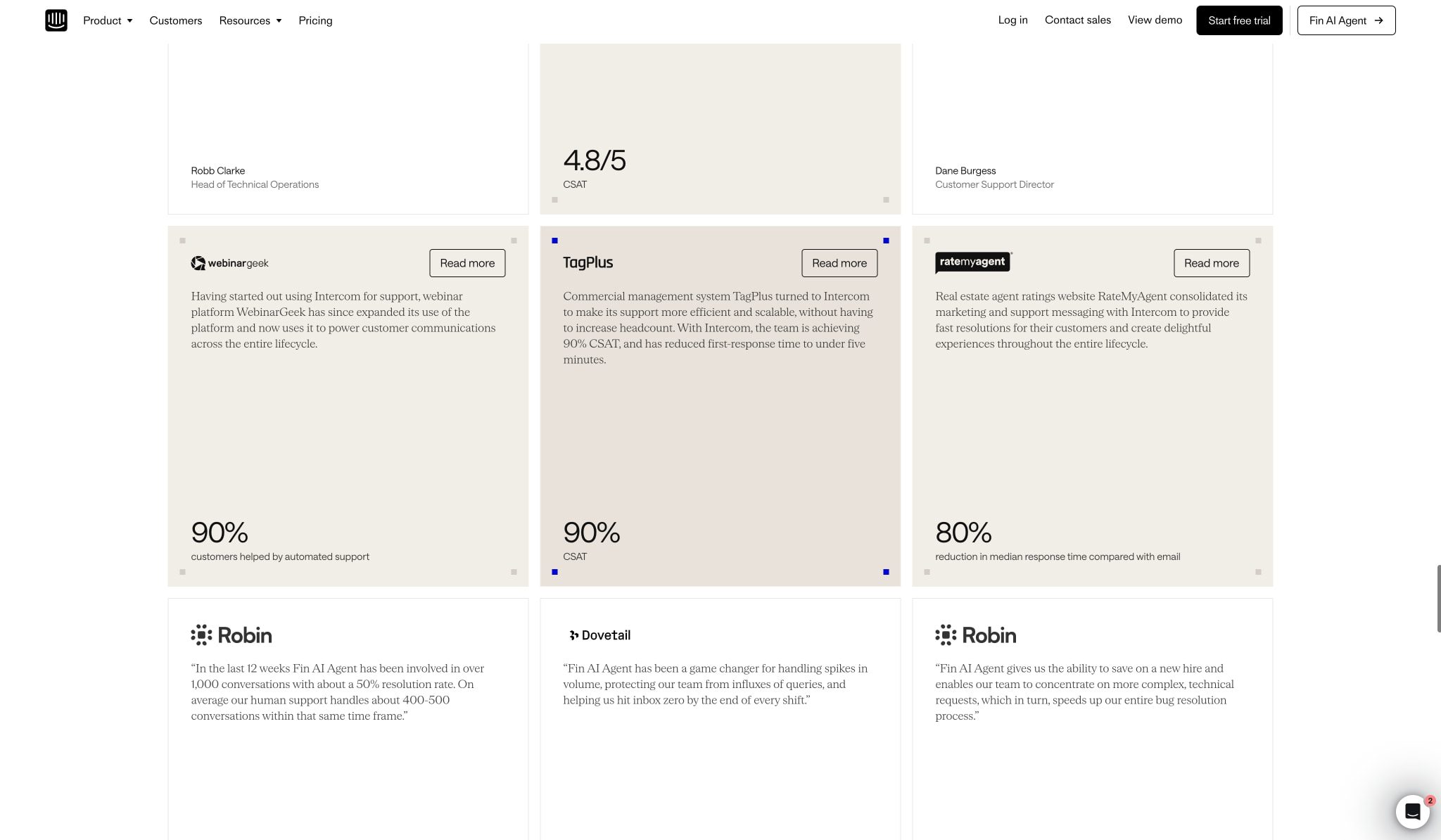 Intercom Customers | See who trusts Intercom captured website design