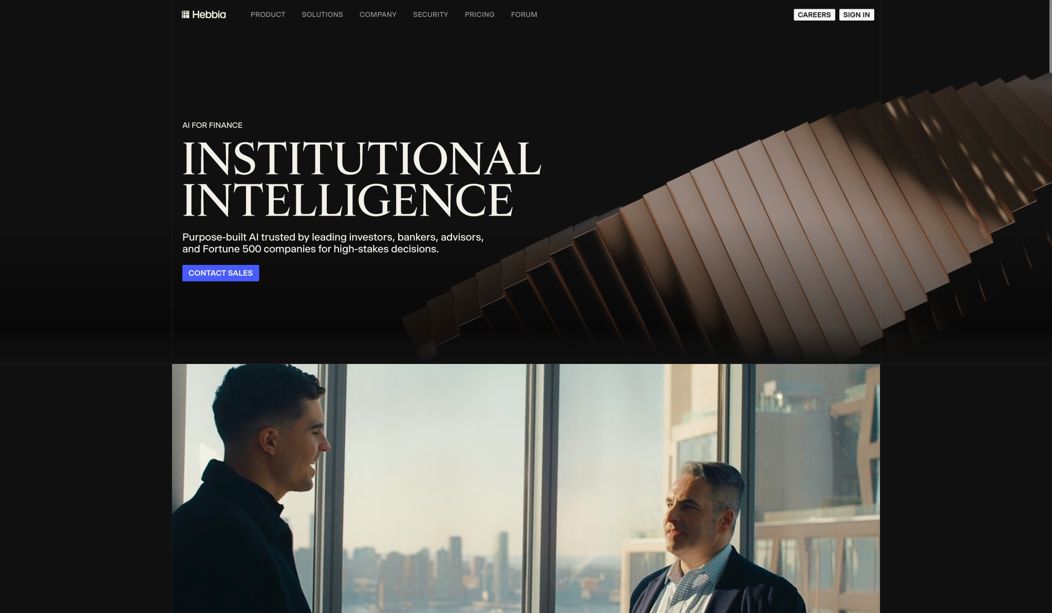 Hebbia captured website design