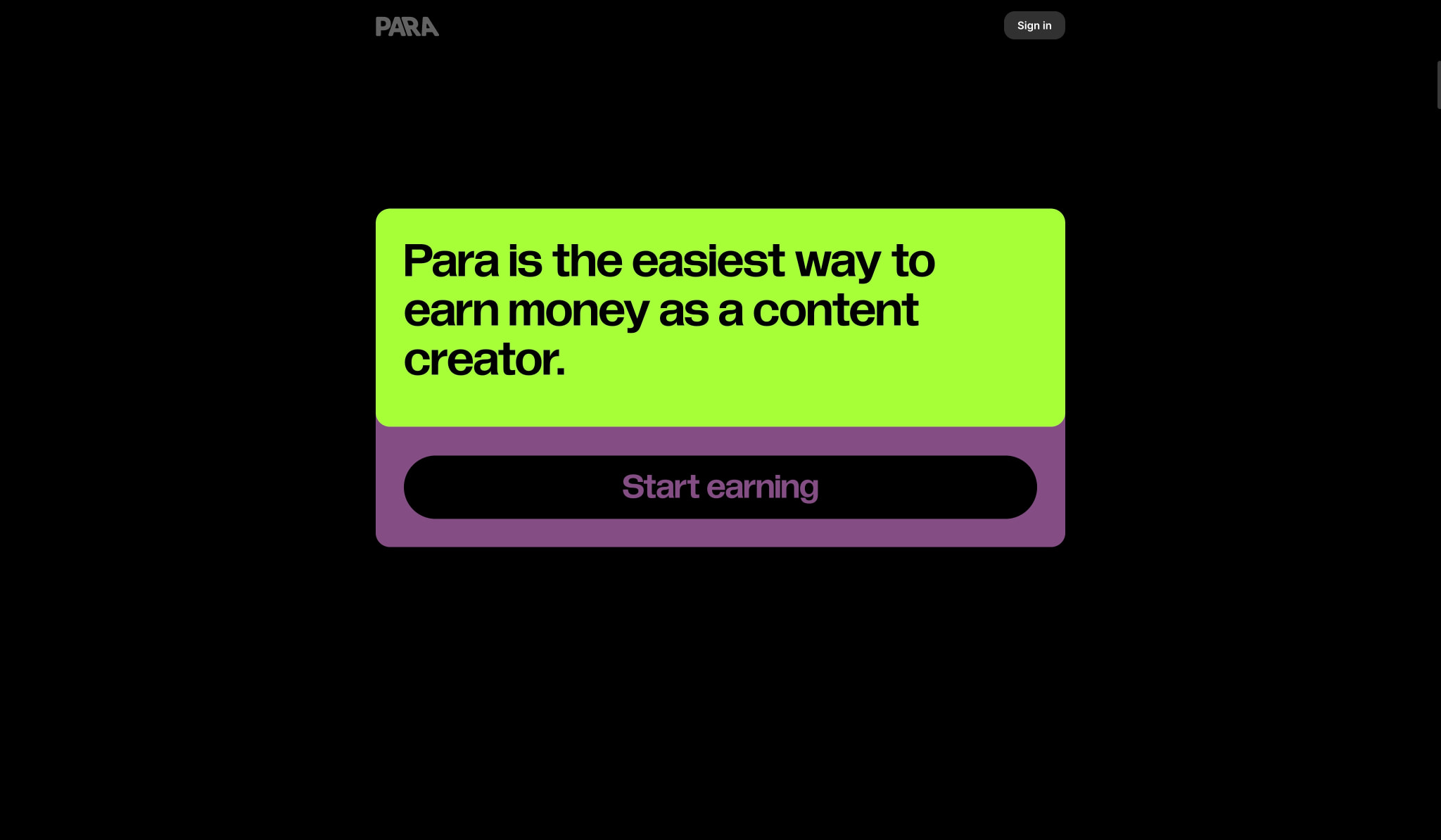 Para captured website design