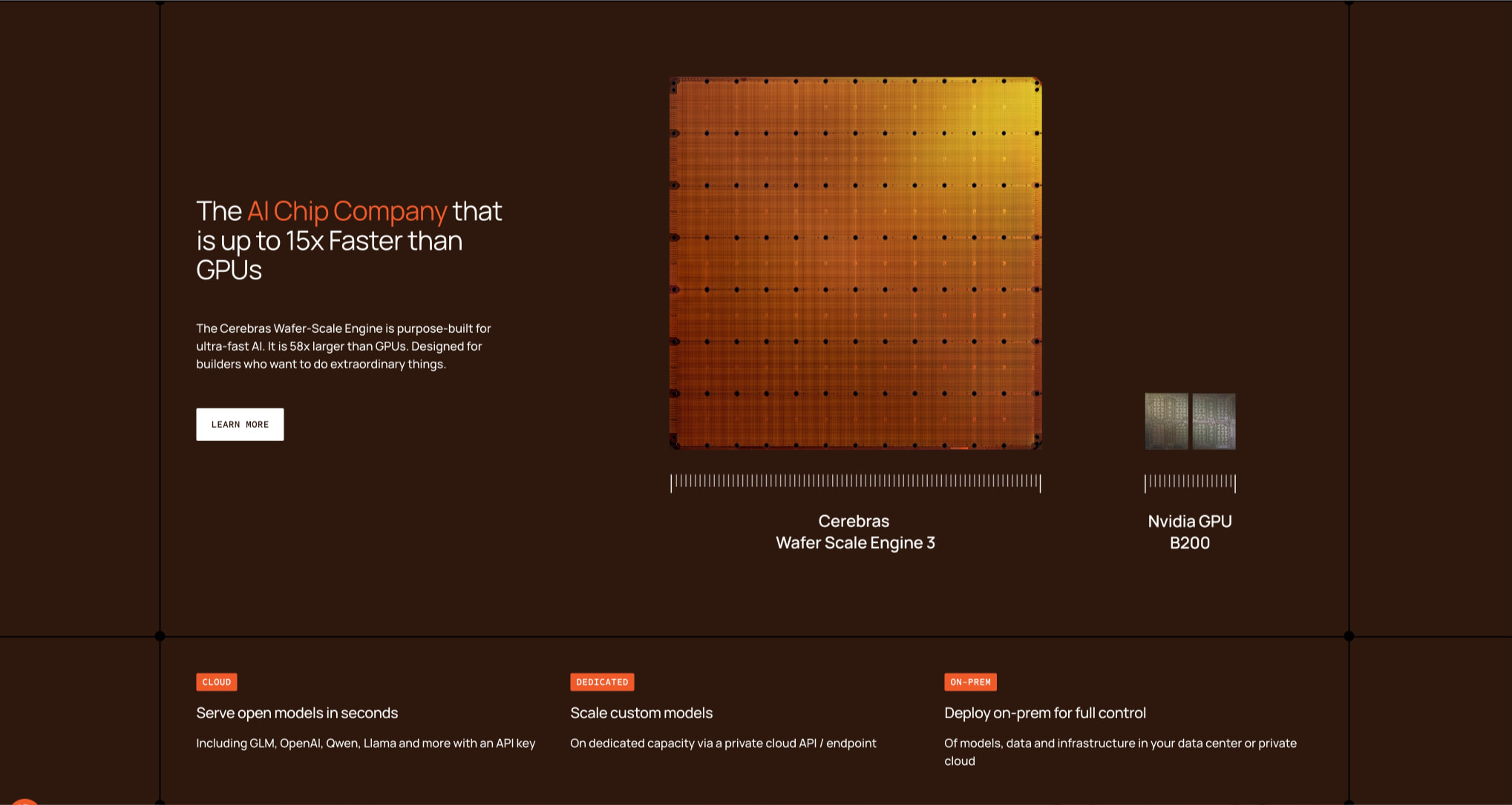 Cerebras captured website design