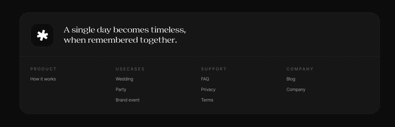 Once: Disposable Camera for Your Precious Moment captured website design