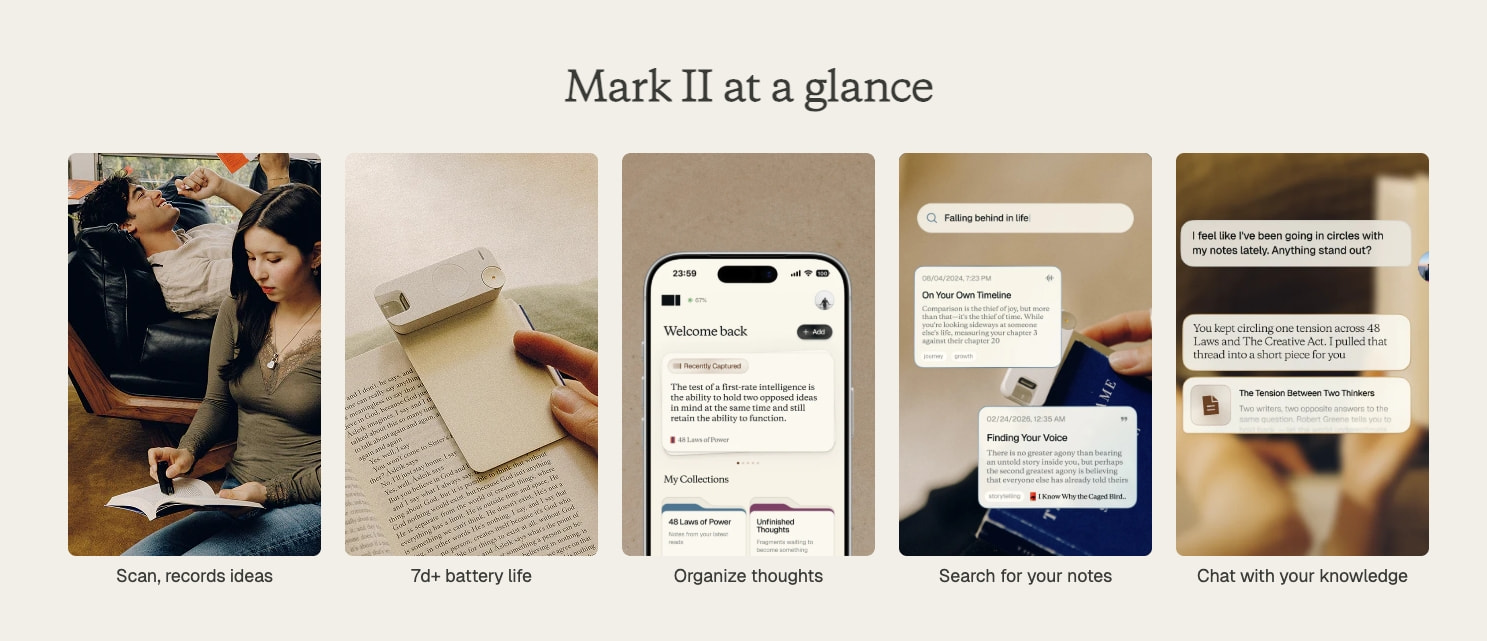 The Smart Bookmark for Physical Books | Mark II captured website design