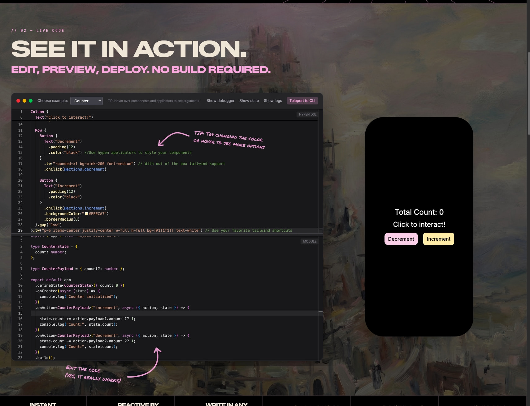 Hypen - Declarative UI Language for Cross-Platform Development captured website design