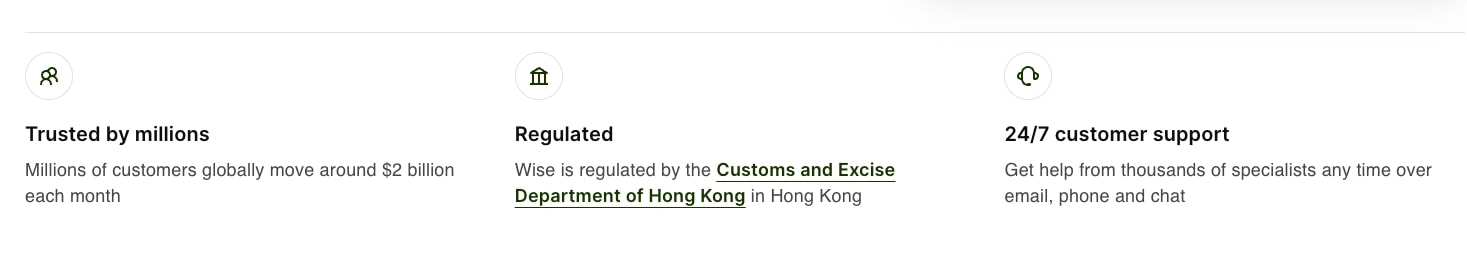 Wise: The international account | Money without borders | Wise Hong Kong captured website design