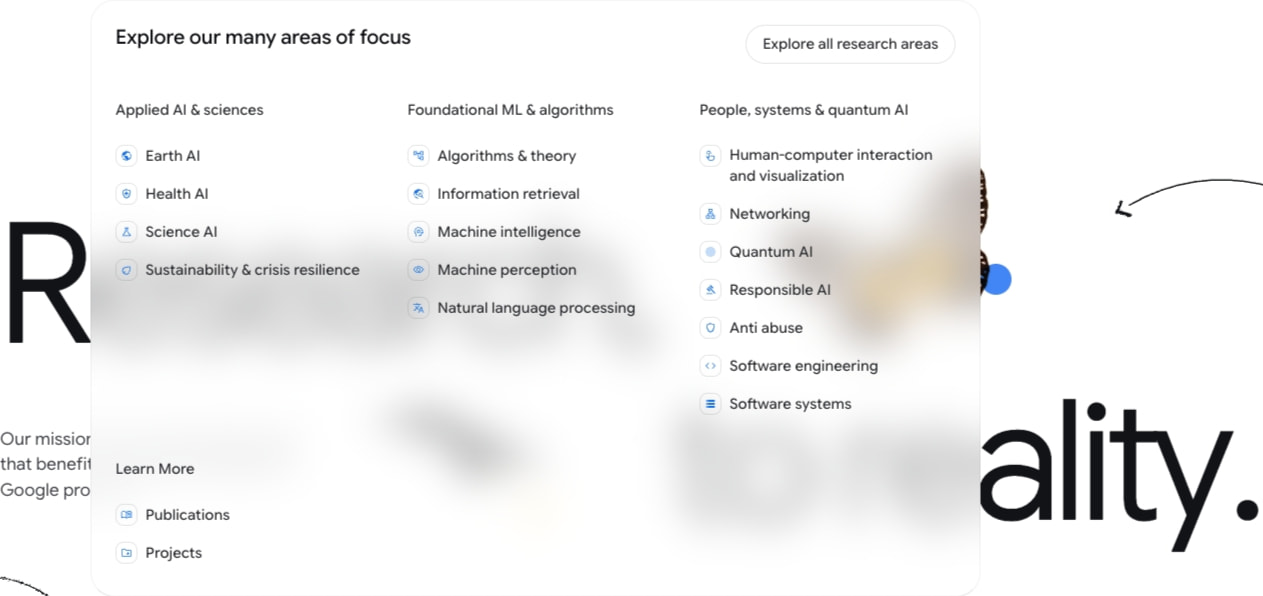 Google Research - Explore Our Latest Research in Science and AI captured website design