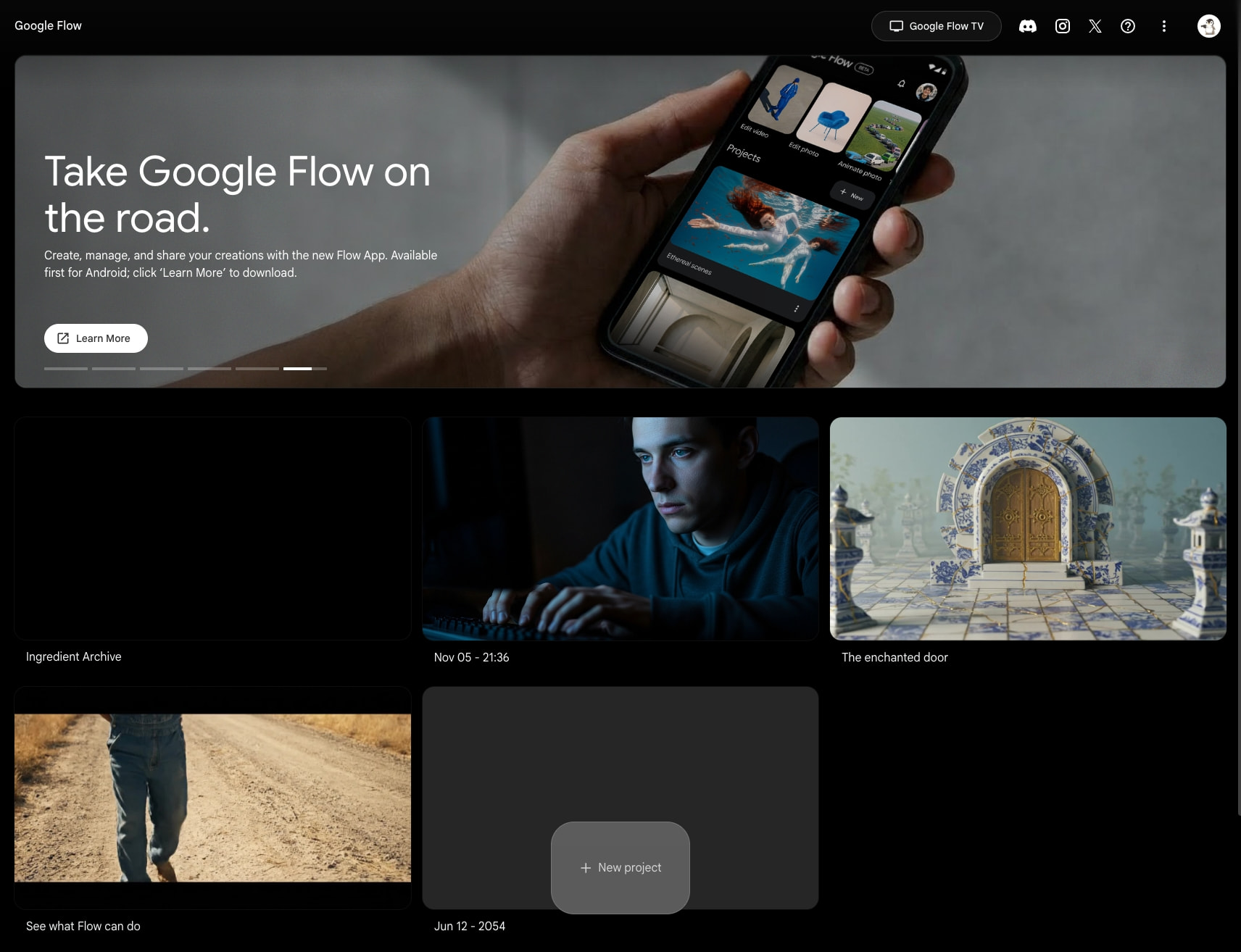 Flow captured website design