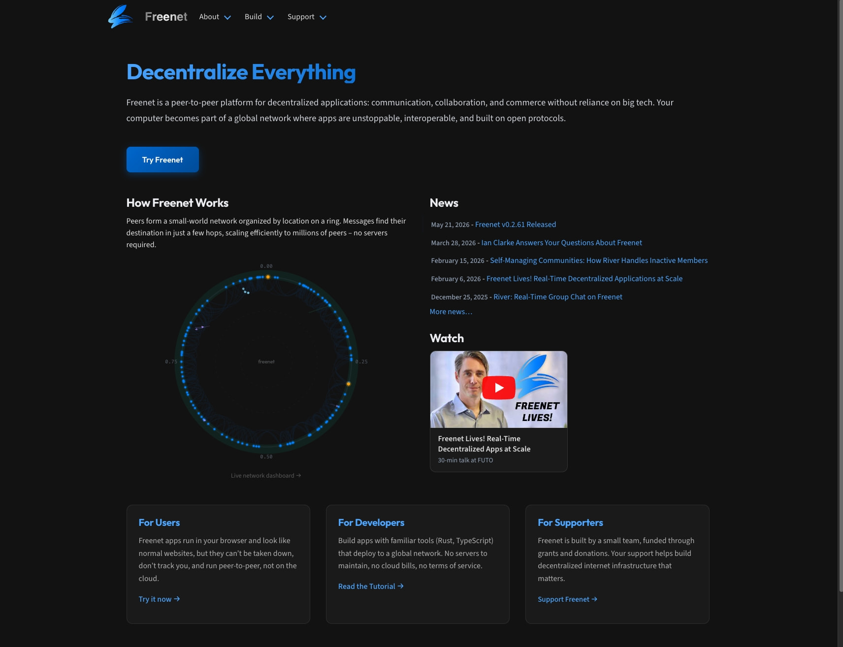 Freenet captured website design