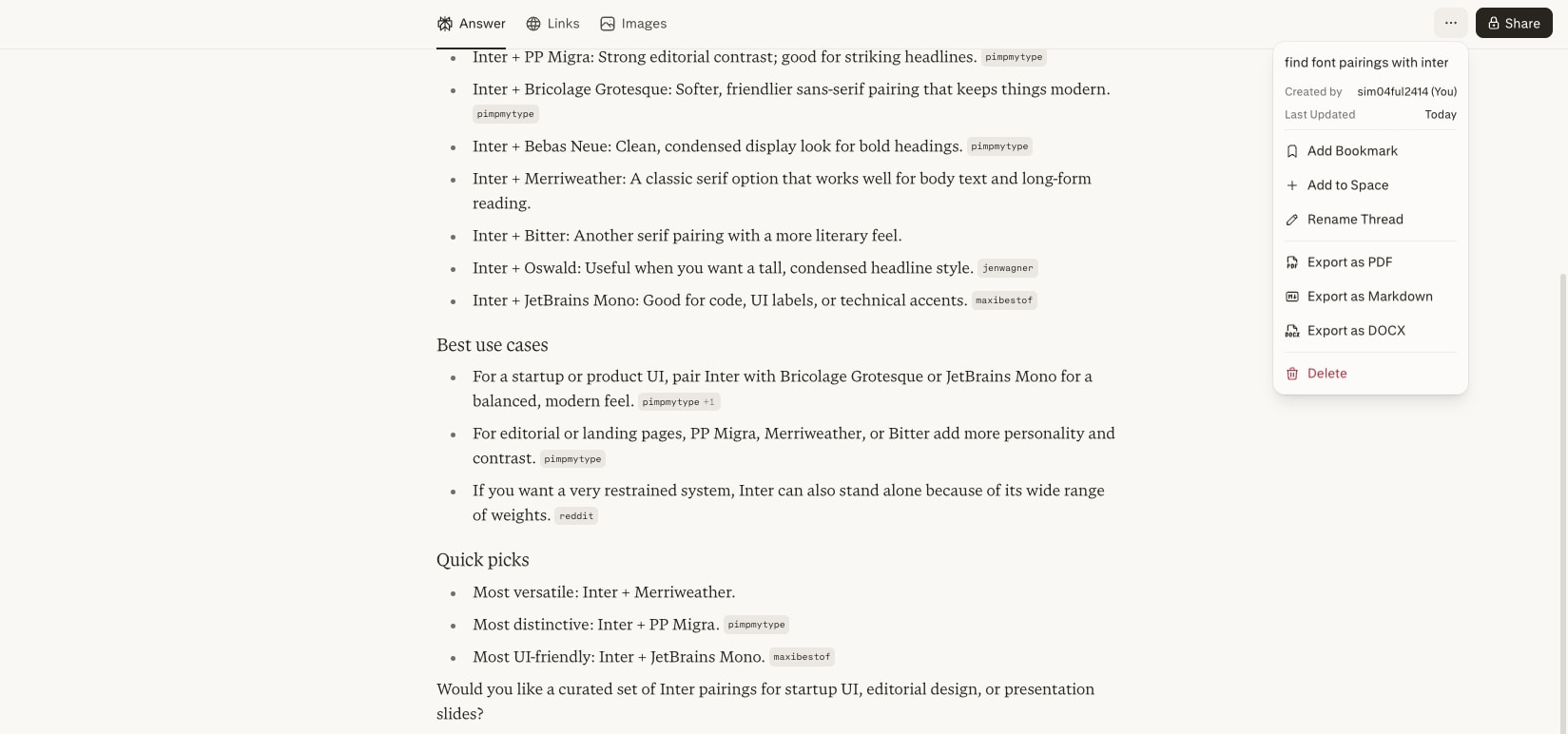find font pairings with inter captured website design