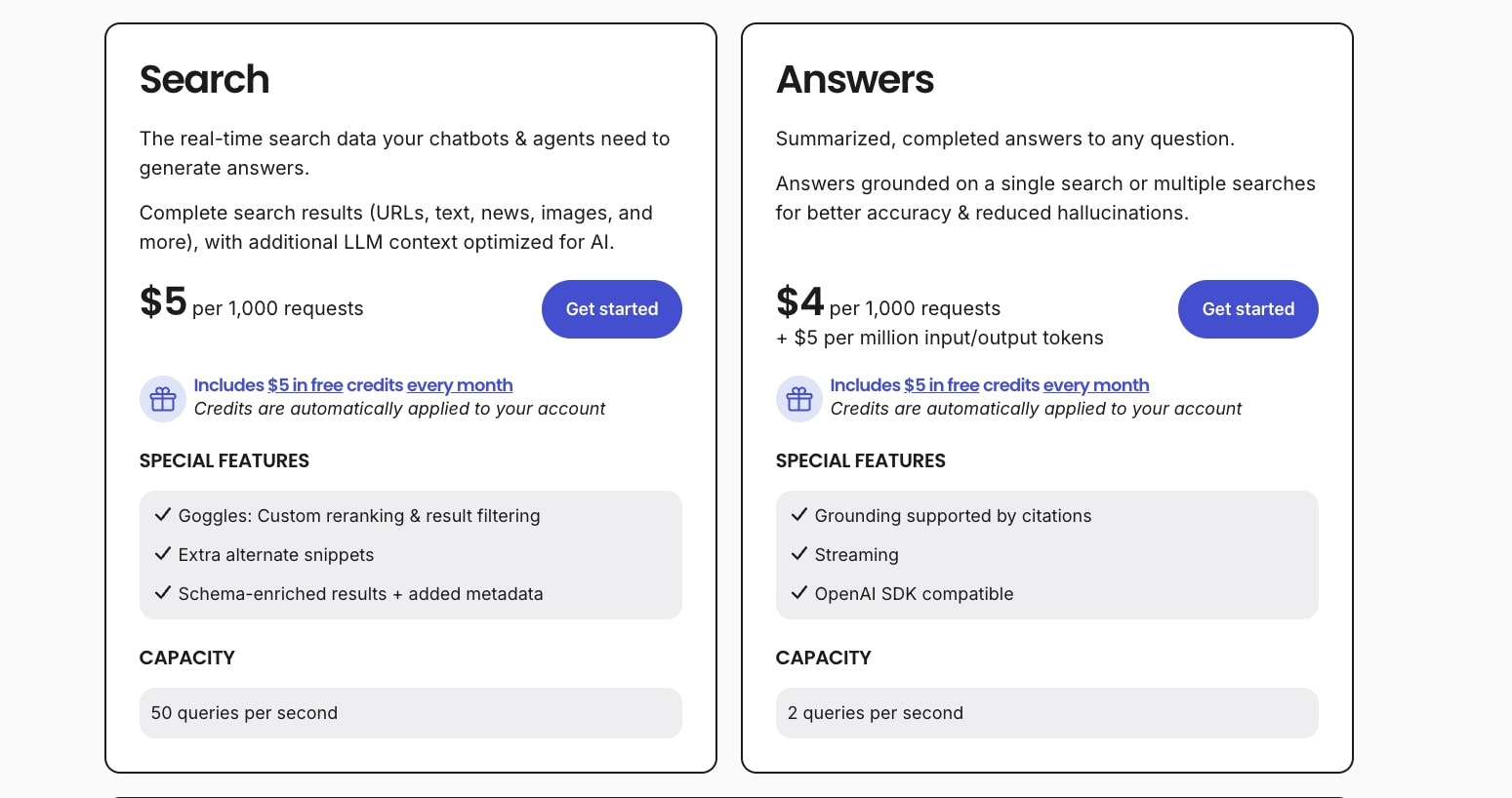 Brave Search API | Brave captured website design