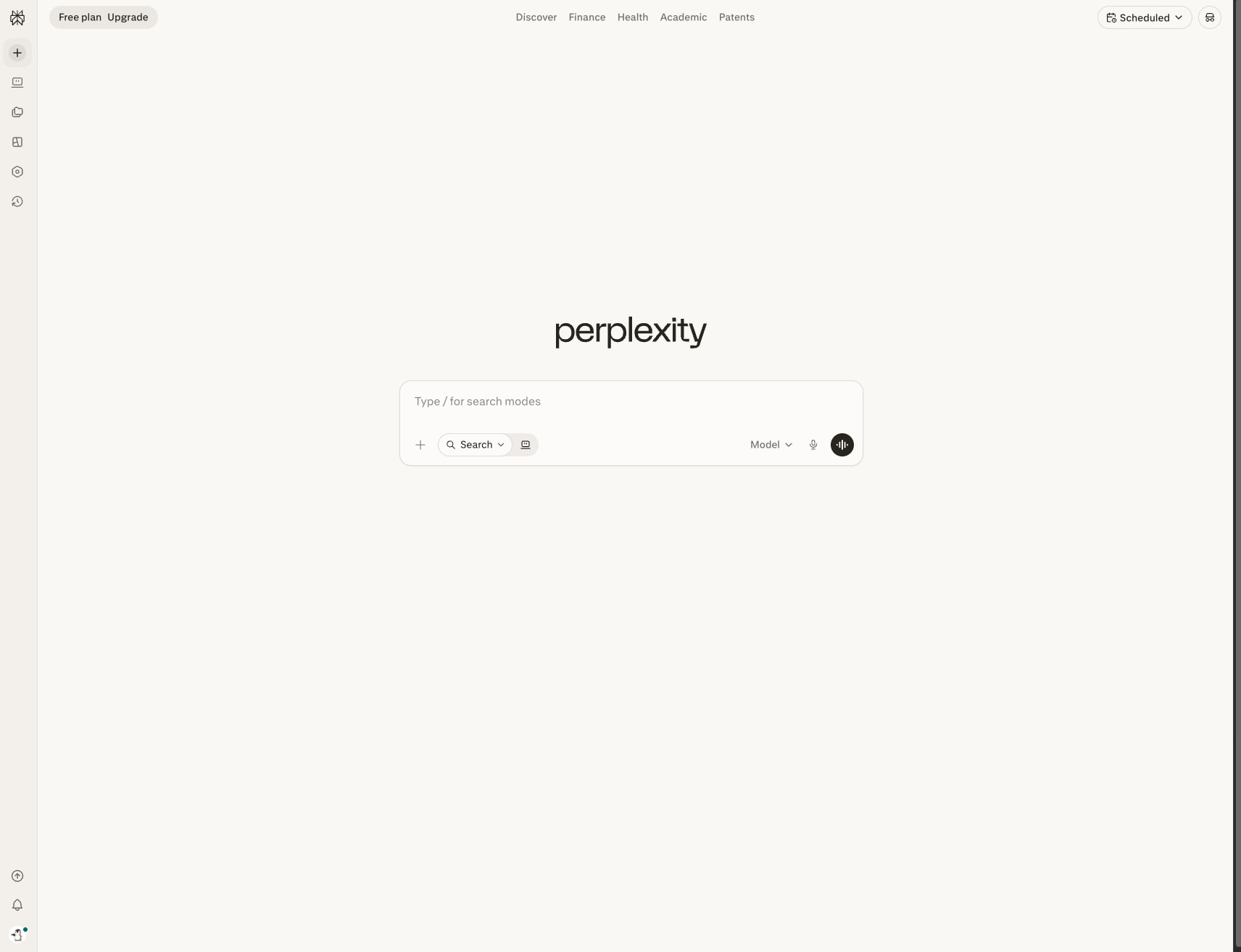 Perplexity captured website design